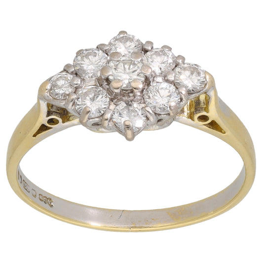 18ct White Gold 0.66ct Diamond Dress/Cocktail Ring Size M