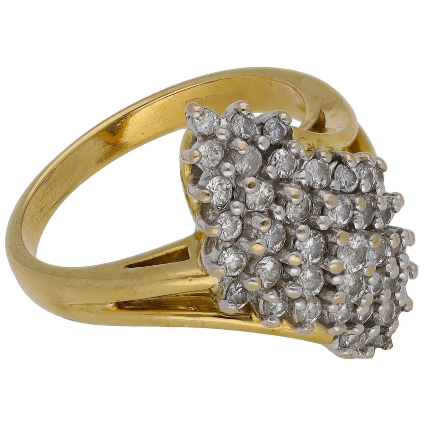 18ct Gold 0.82ct Diamond Cluster Ring Size L