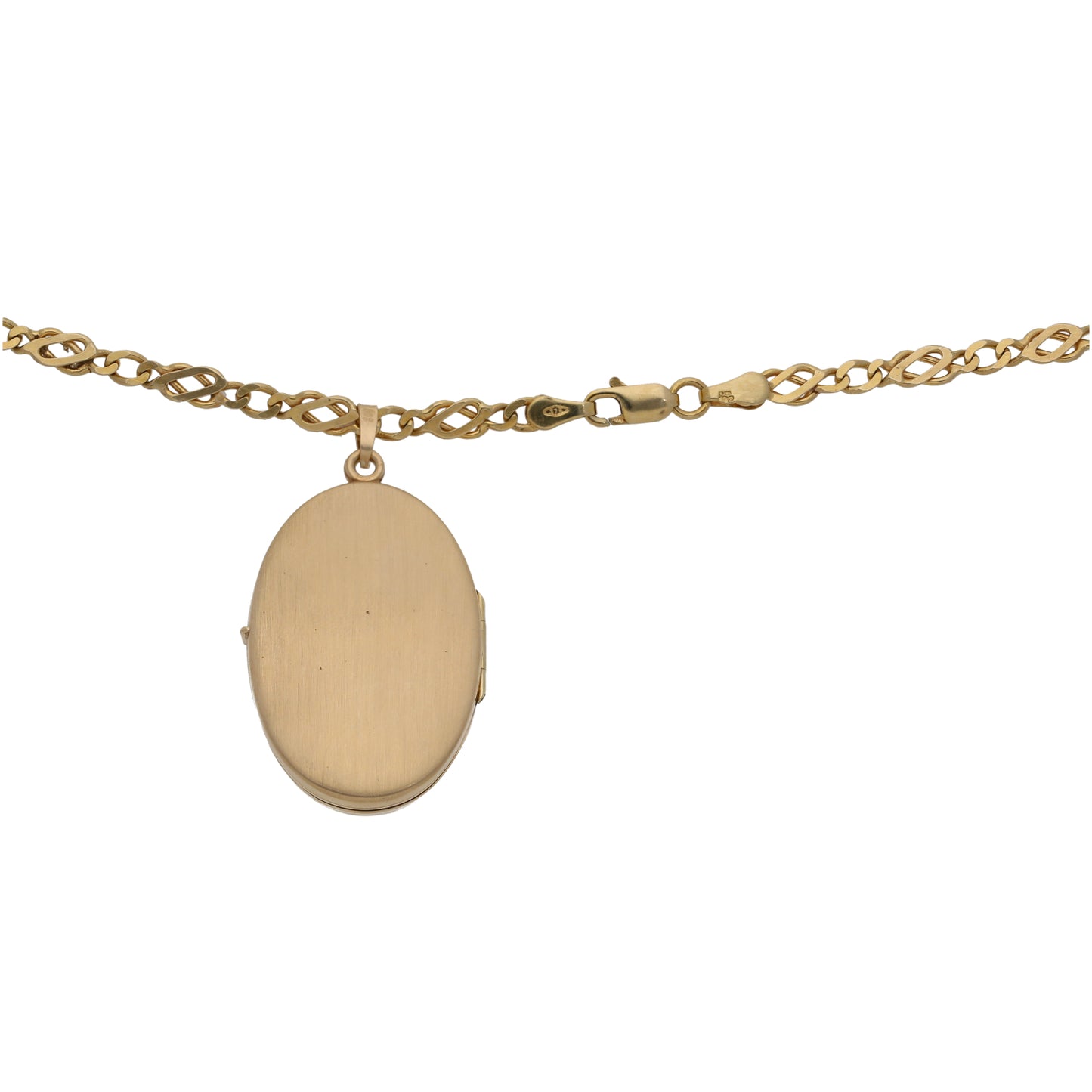 9ct Gold Patterned Locket Pendant With Chain