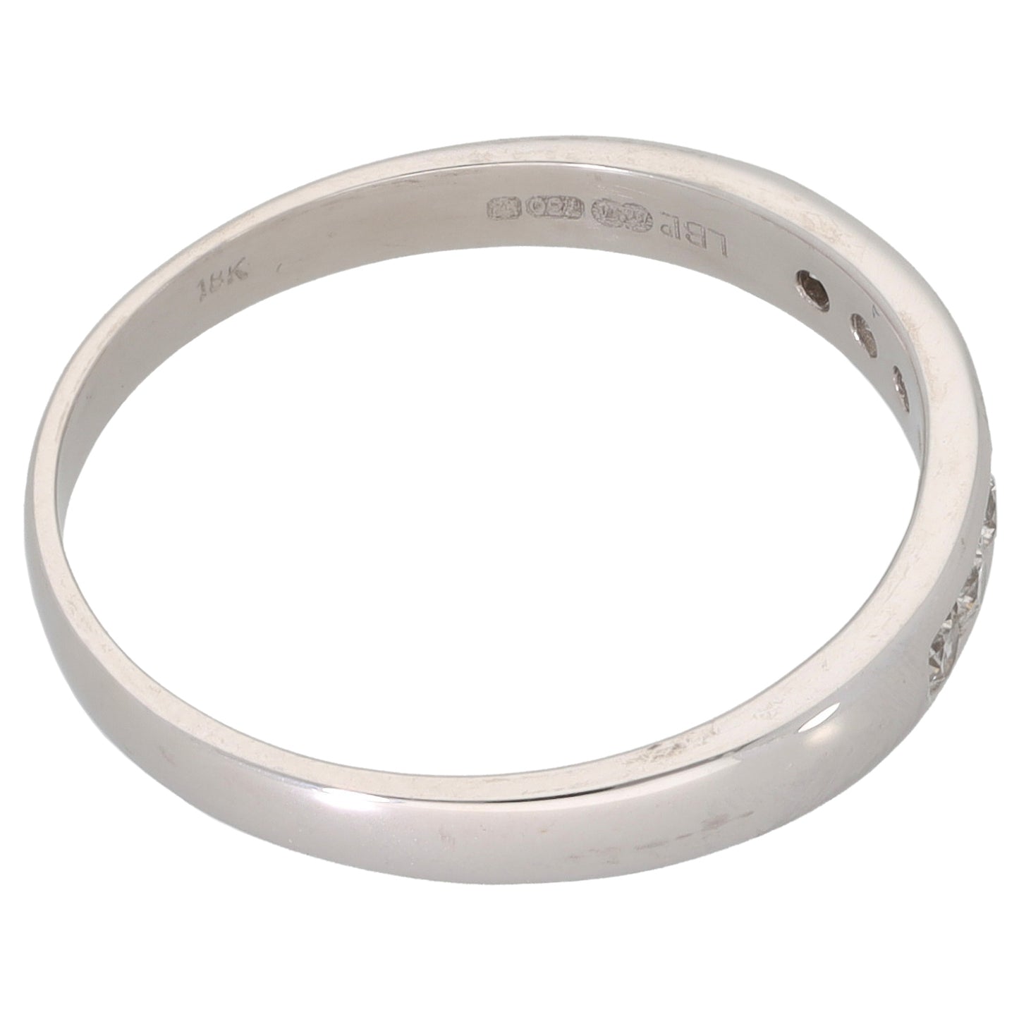 18ct White Gold 0.25ct Diamond Half Eternity Ring Size Q