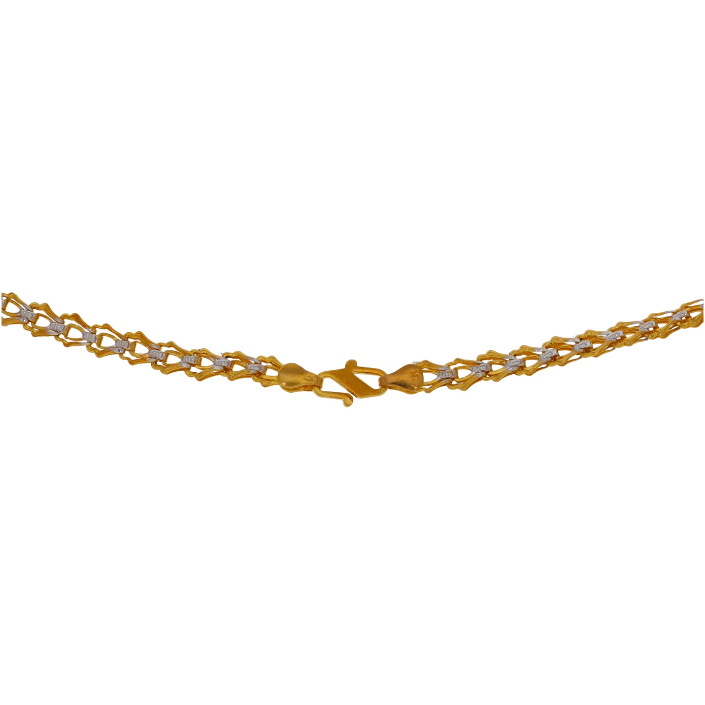 22ct Bicolour Gold Fancy Necklace 18"