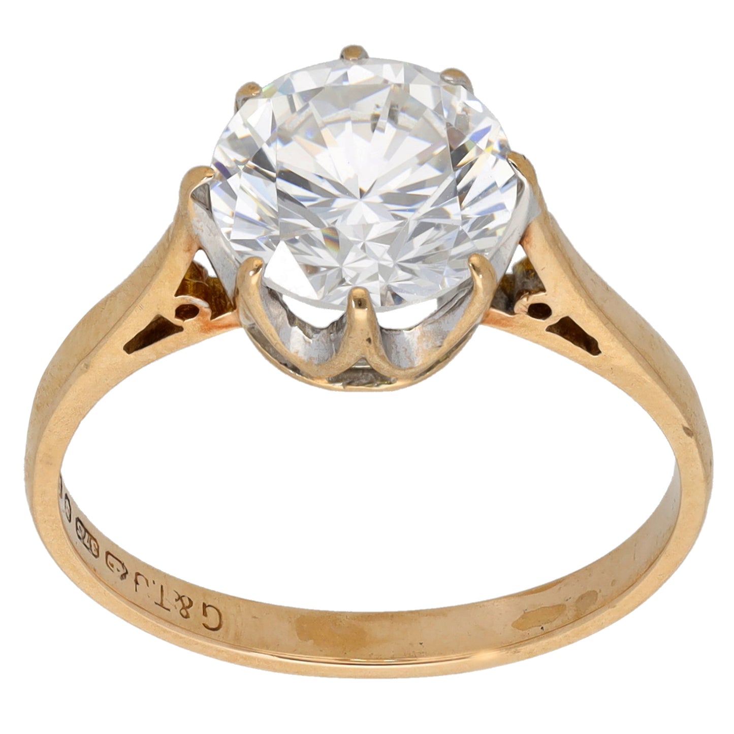 9ct Gold Cubic Zirconia Single Stone Ring Size O