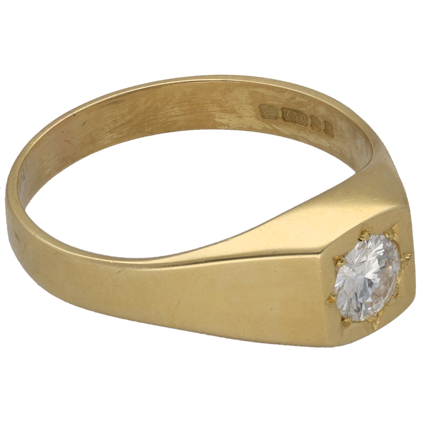 18ct Gold 0.44ct Diamond Solitaire Ring Size U
