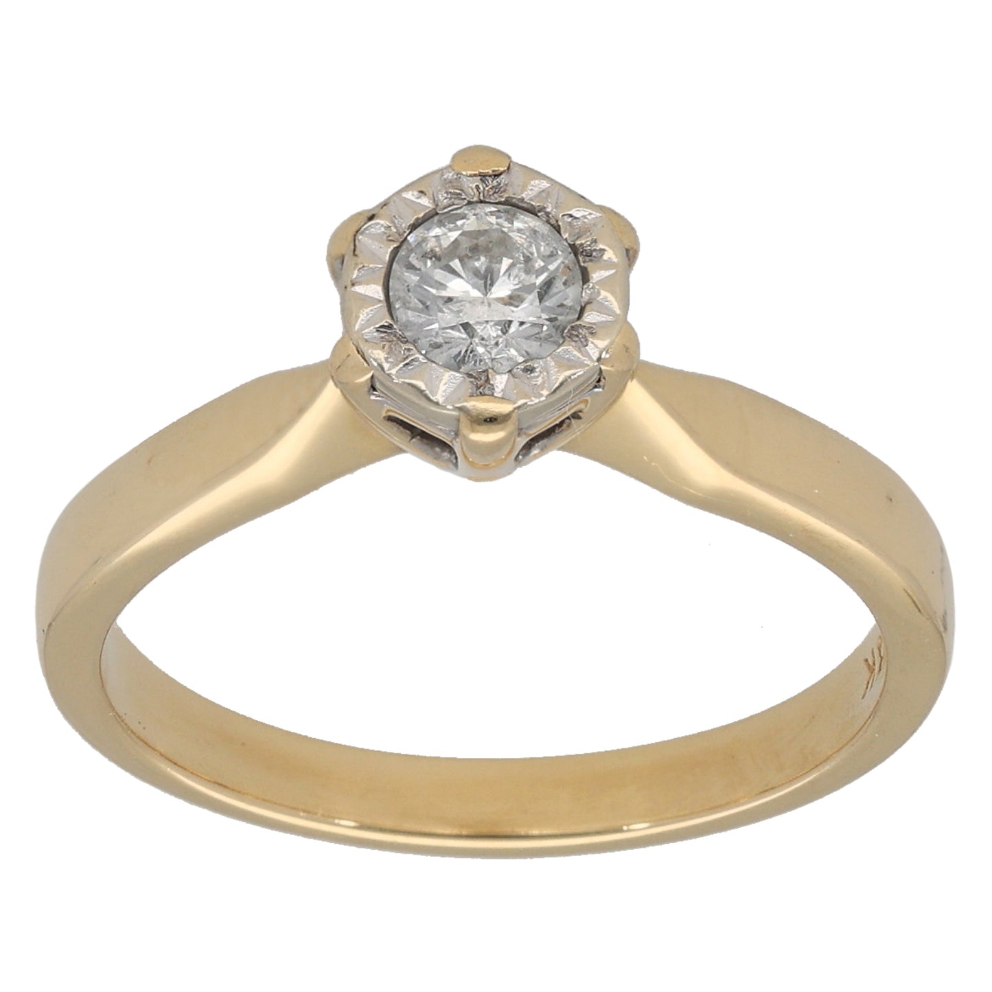 18ct Gold 0.25ct Diamond Solitaire Ring Size L
