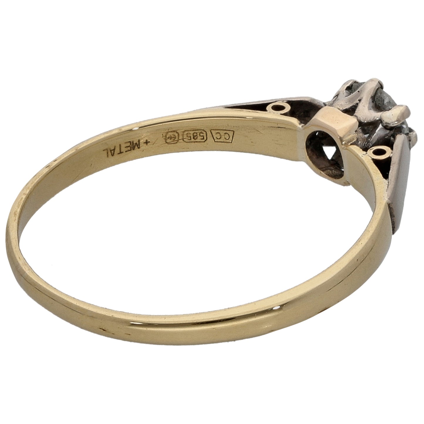 14ct Gold 0.25ct Diamond Solitaire Ring Size M