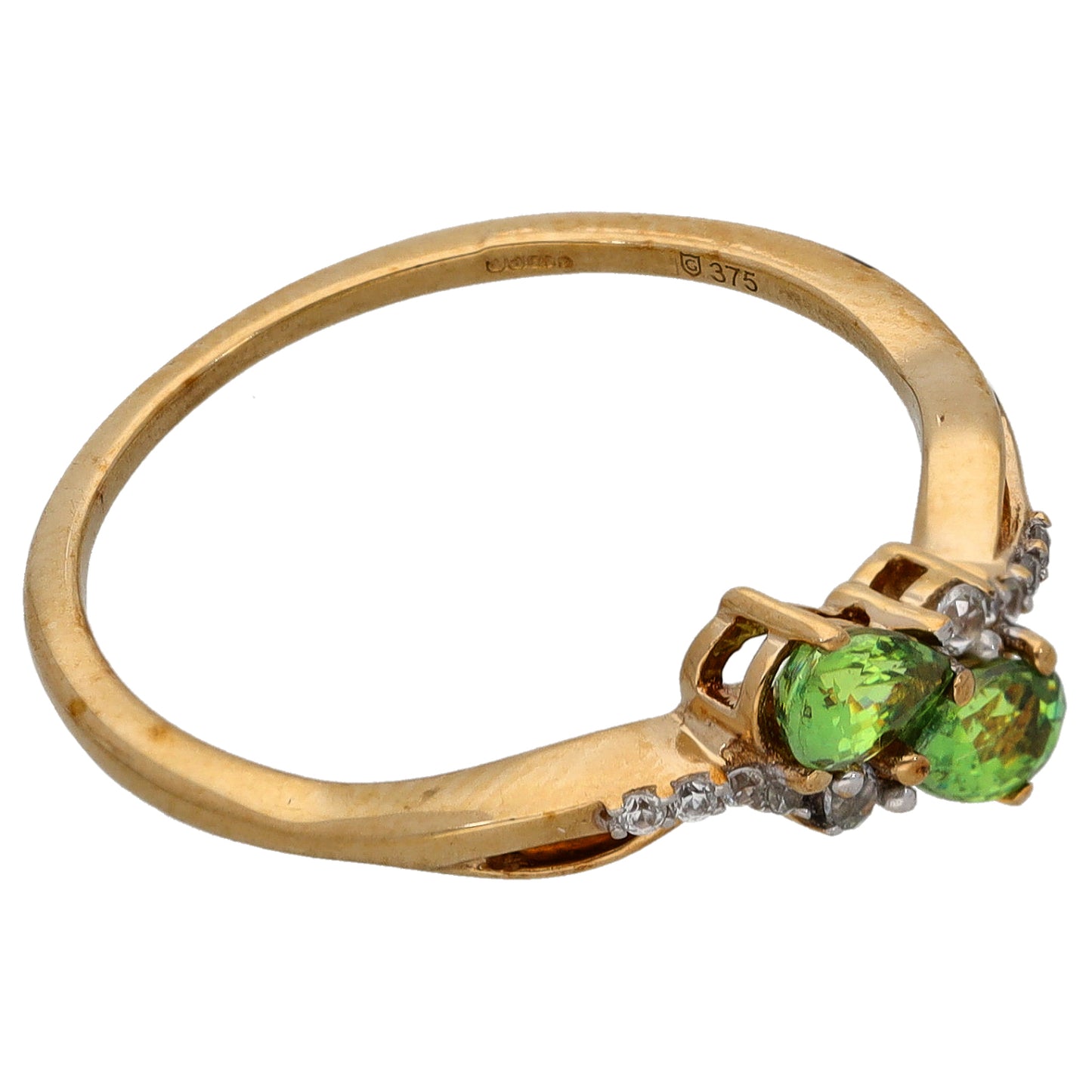 9ct Gold Garnet & Imitation Dress/Cocktail Ring Size P