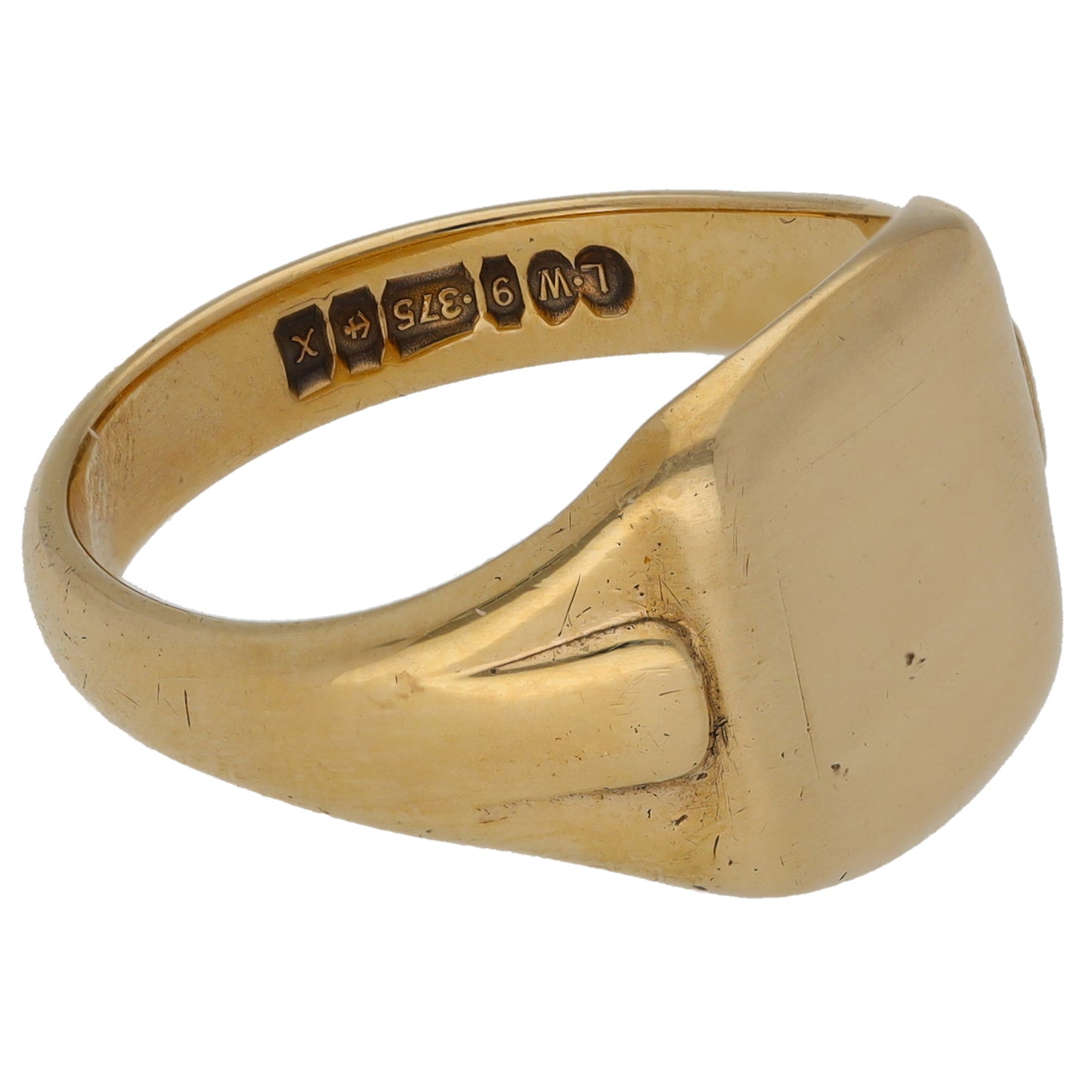 9ct Gold Plain Signet Ring Size R