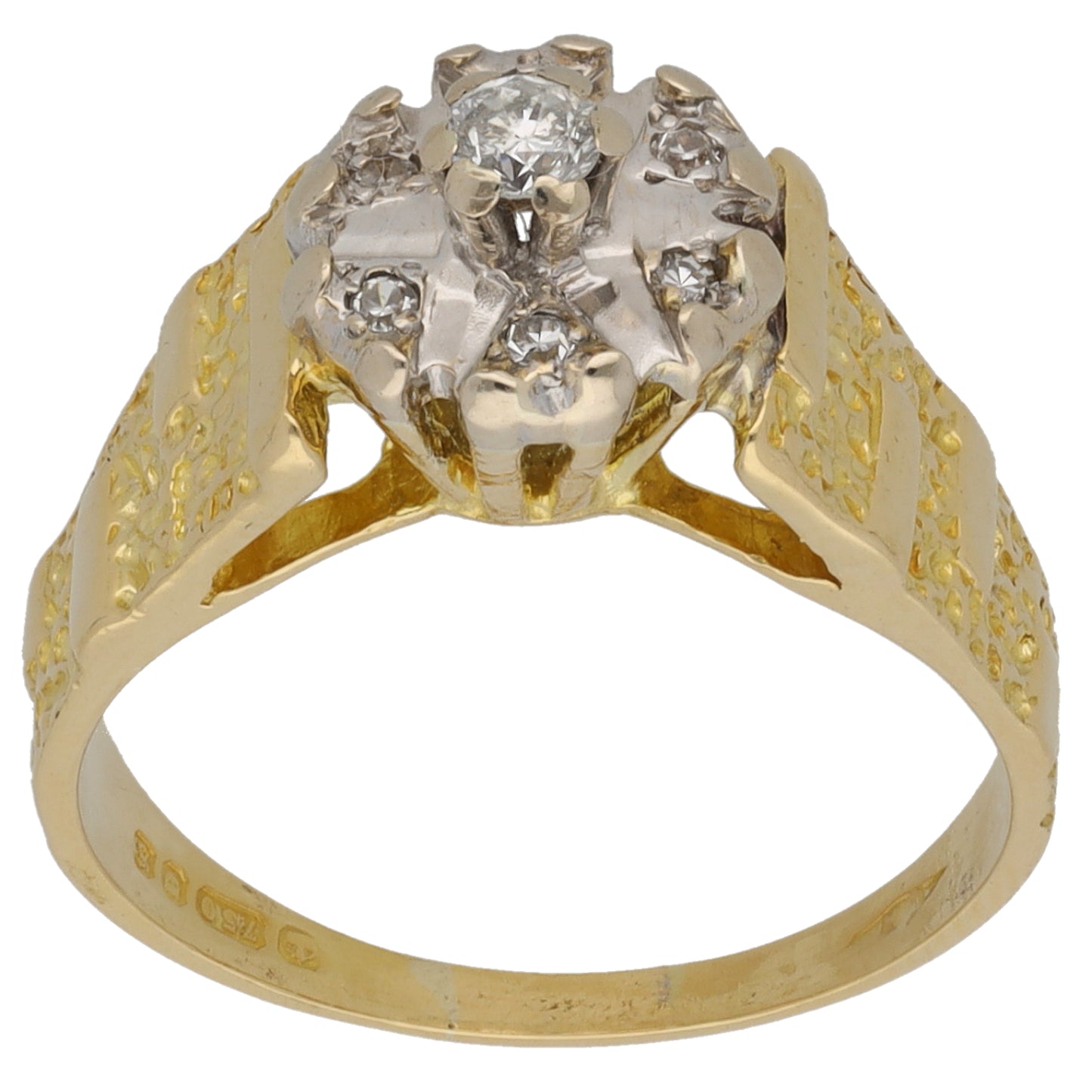 18ct Gold 0.10ct Diamond Cluster Ring Size M