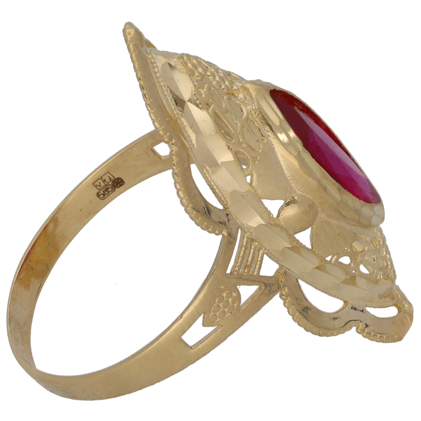 New 14ct Gold Imitation Gem Fancy Single Stone Ring
