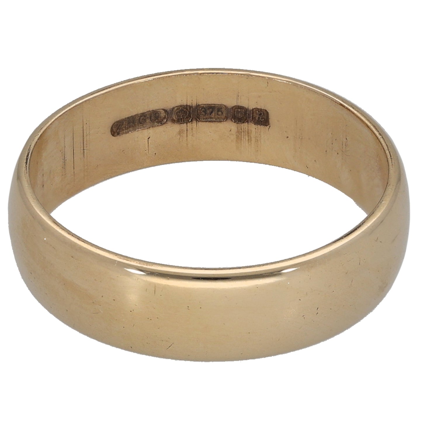 9ct Gold Plain Wedding Ring Size L