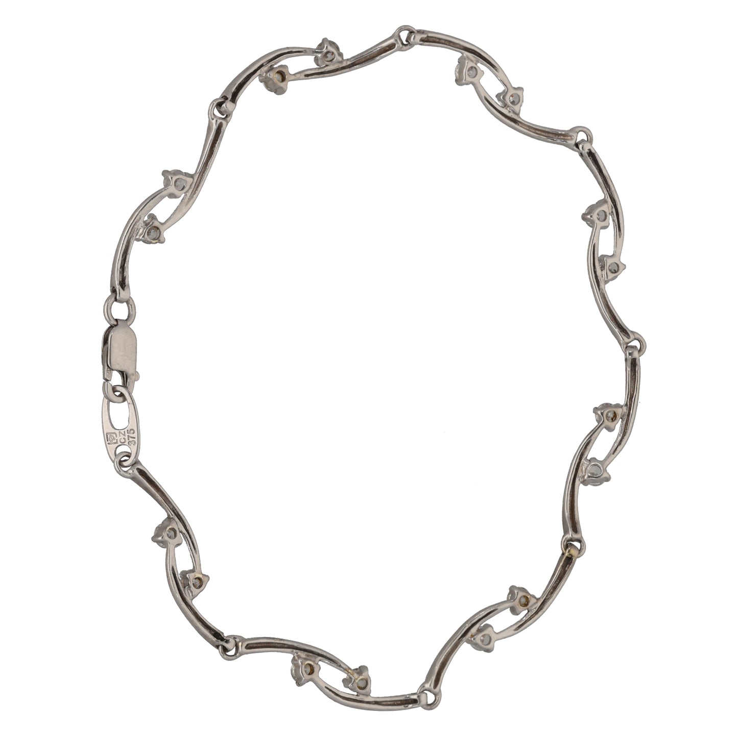 9ct White Gold Cubic Zirconia Fancy Bracelet