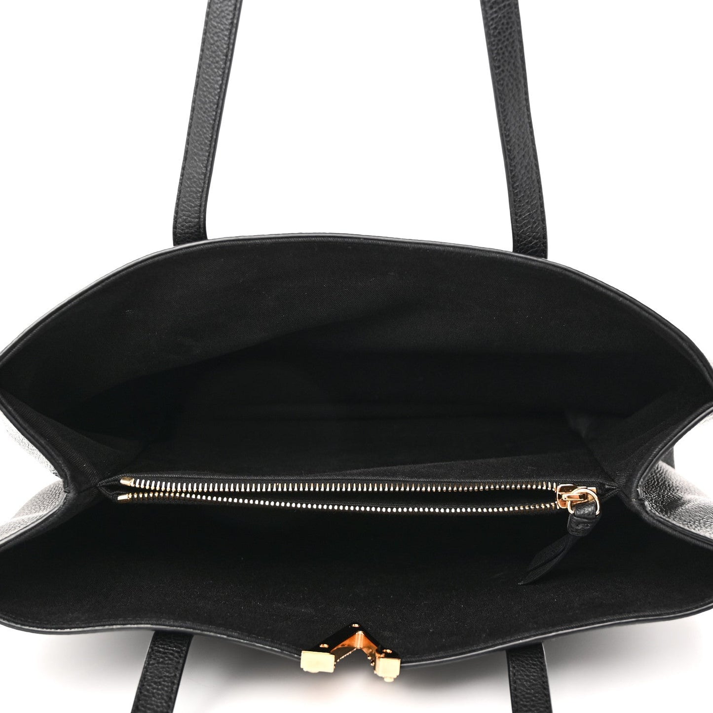 Versace Virtus V Grained Calfskin Leather Bag - Black