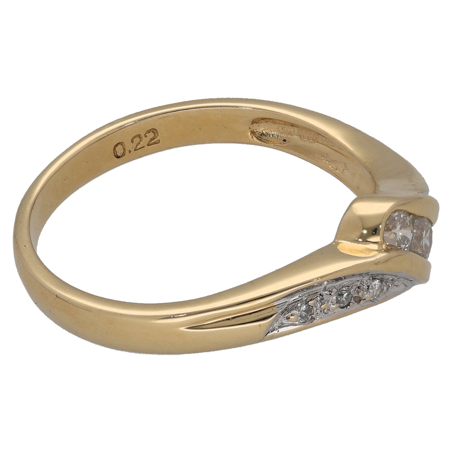 18ct Gold 0.22ct Diamond Dress/Cocktail Ring Size N