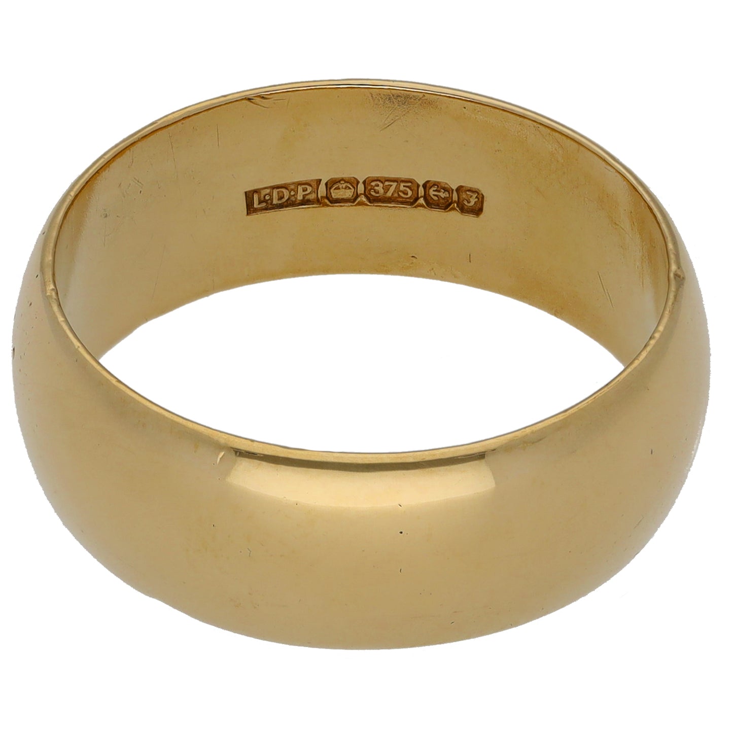 9ct Gold Plain Wedding Ring Size S