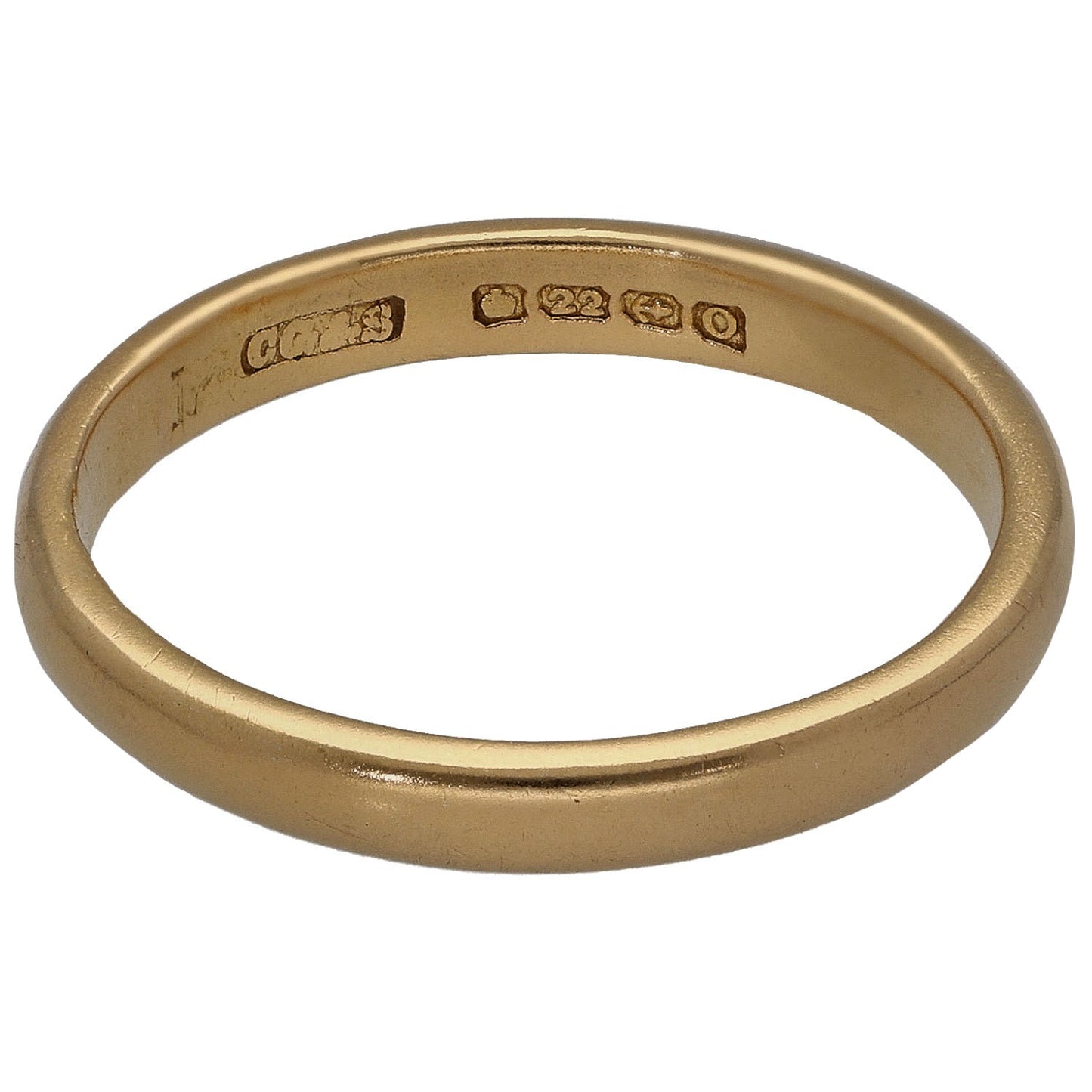 22ct Gold Plain Wedding Ring Size M
