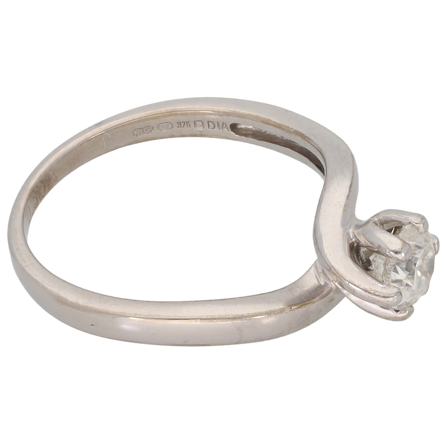 9ct White Gold 0.50ct Diamond Solitaire Ring Size K