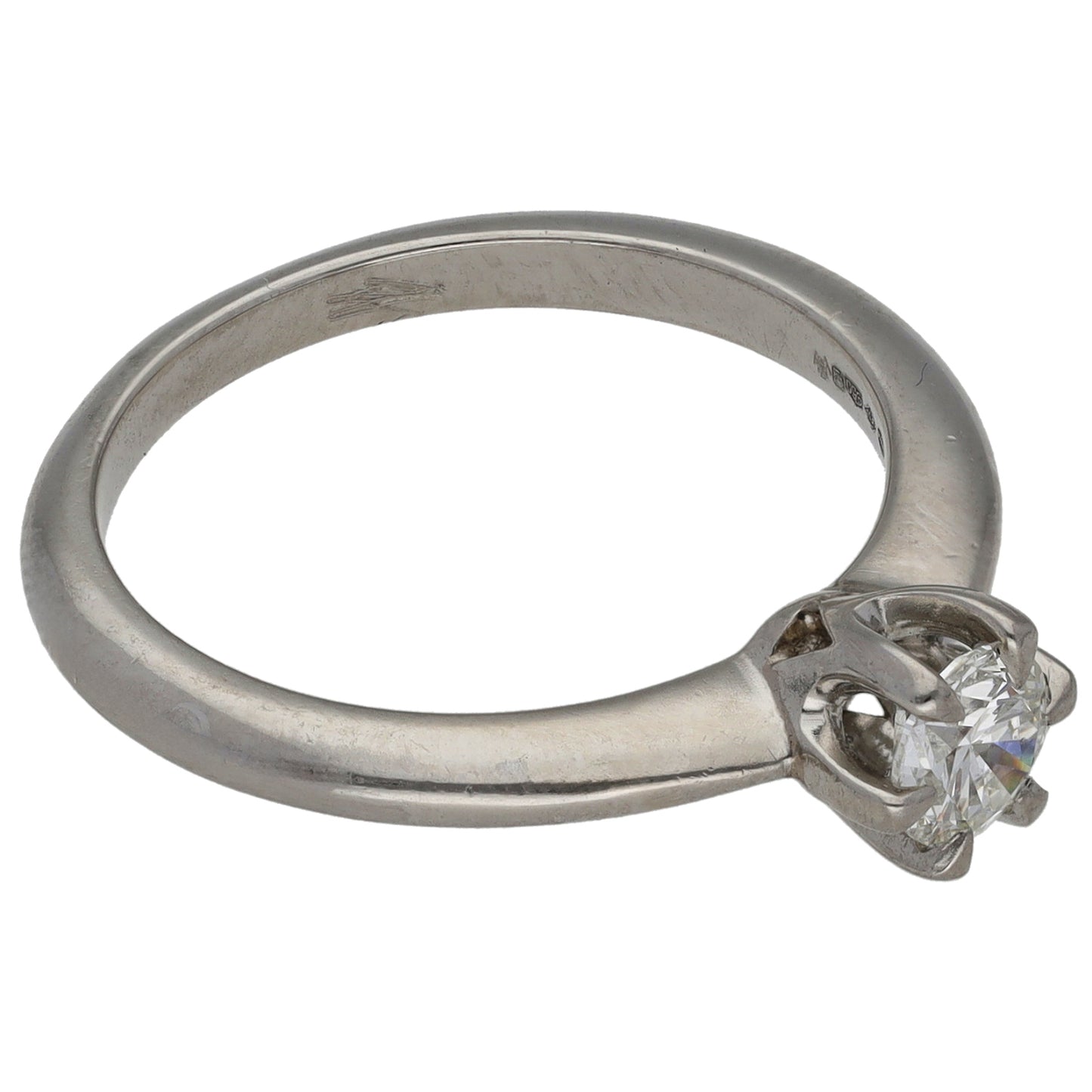 Platinum 0.40ct Diamond Solitaire Ring Size N