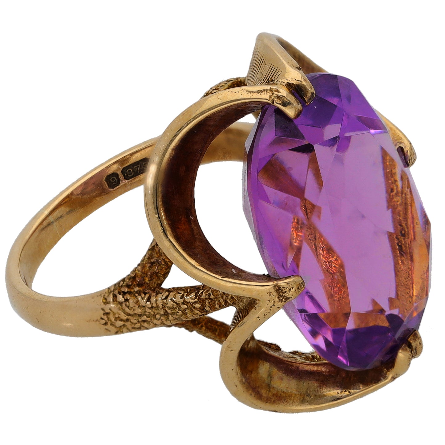 9ct Gold Amethyst Single Stone Ring Size K
