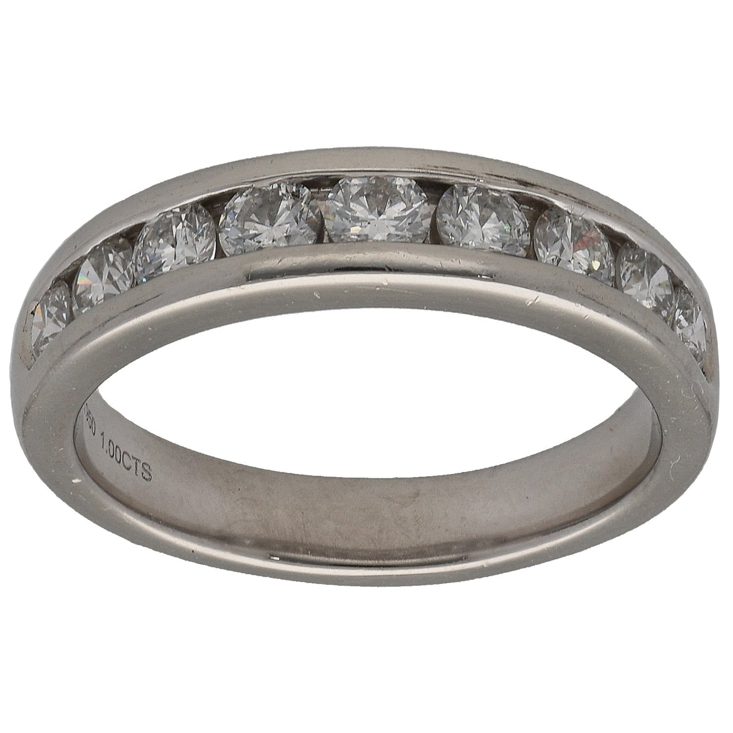 Platinum 0.99ct Diamond Half Eternity Ring Size O