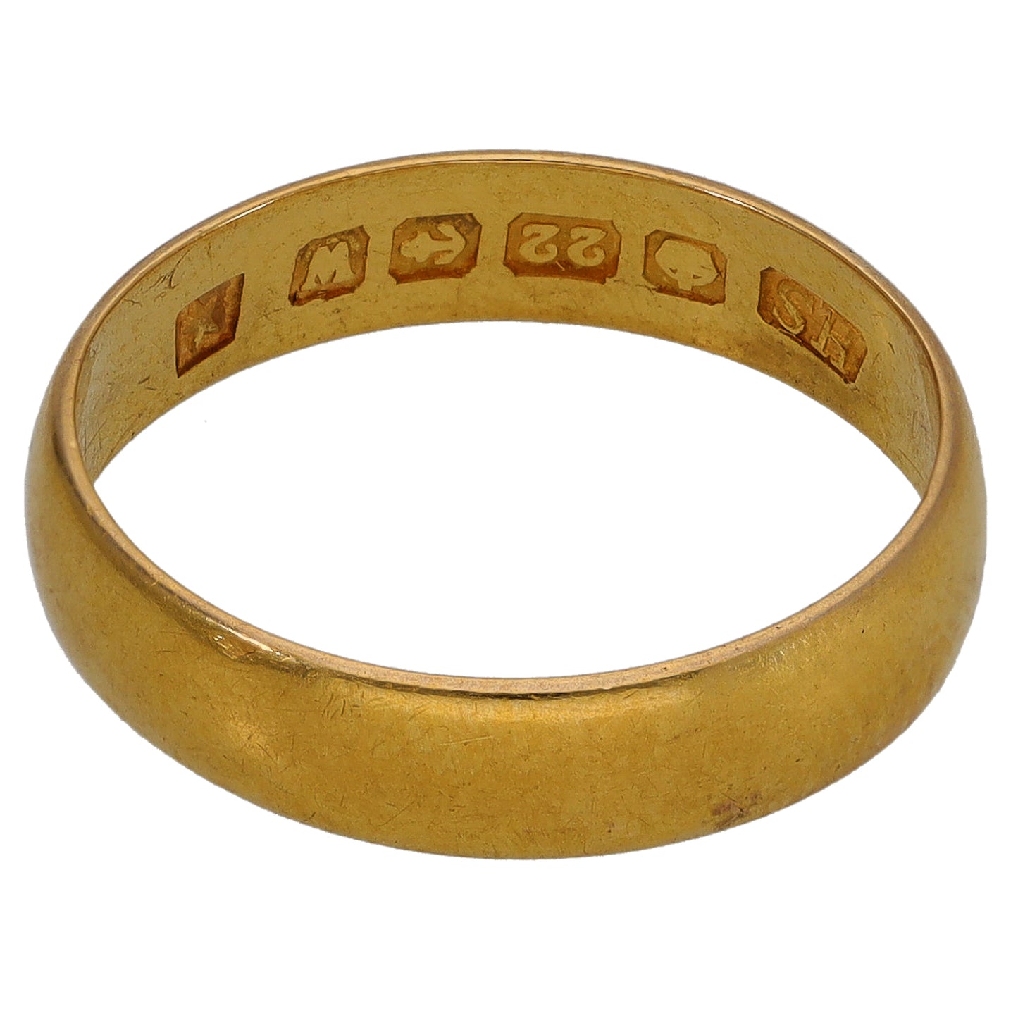 22ct Gold Plain Wedding Ring Size M