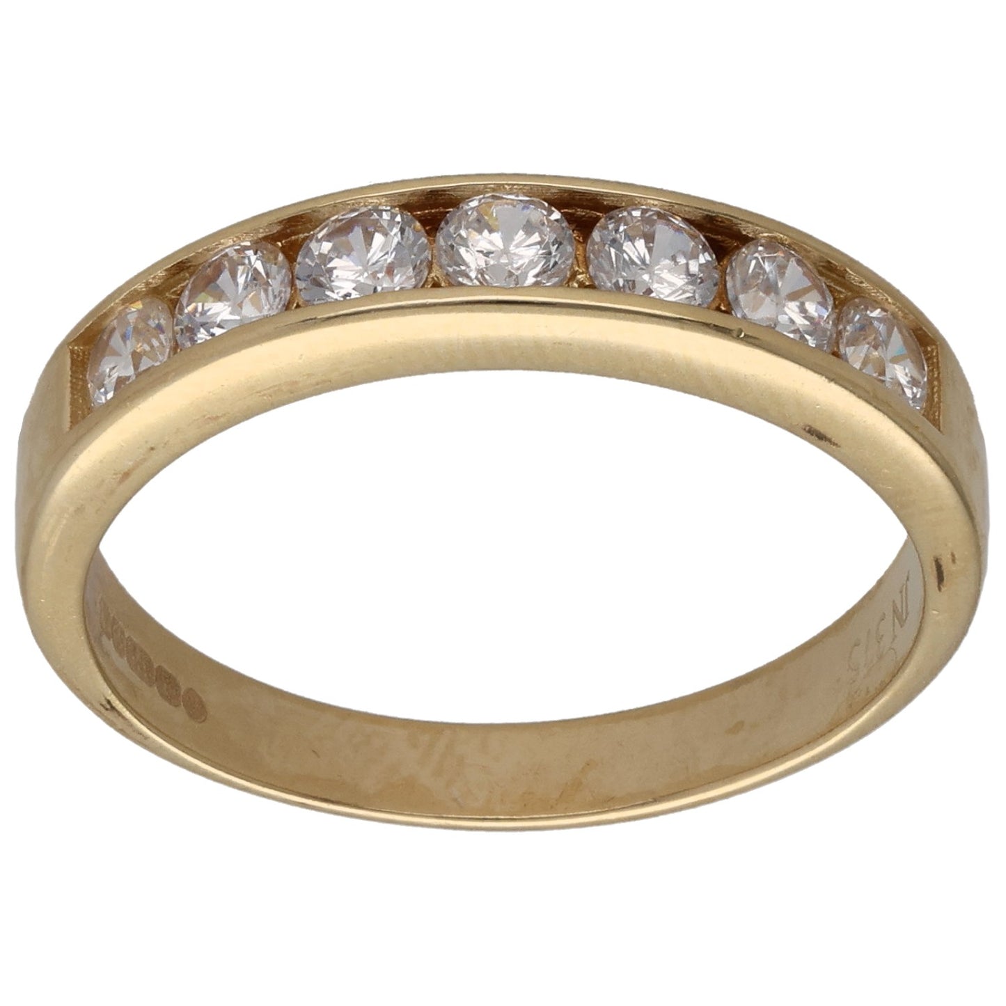 9ct Gold Cubic Zirconia Half Eternity Ring Size Q