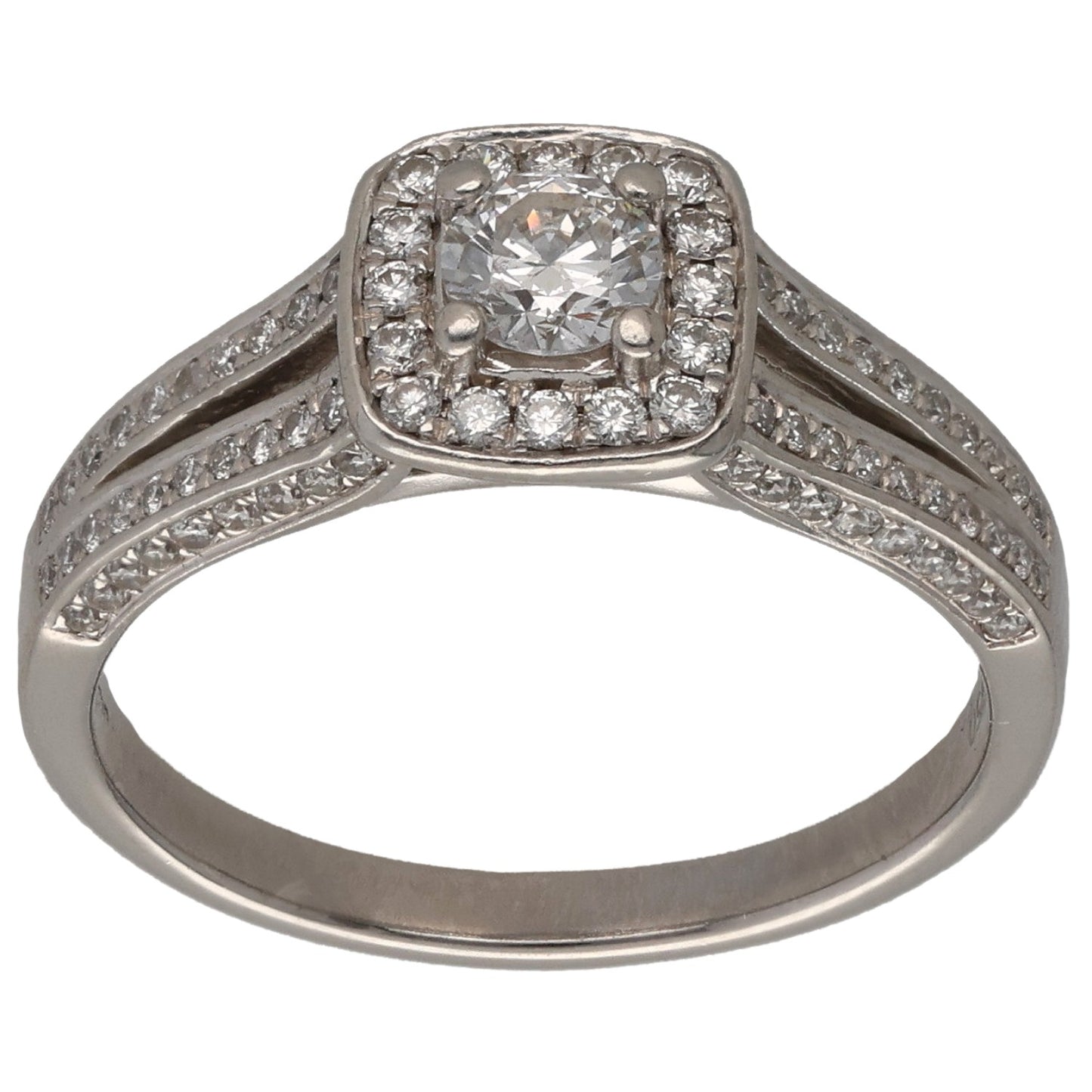 Platinum 0.51ct Diamond Dress/Cocktail Ring Size O