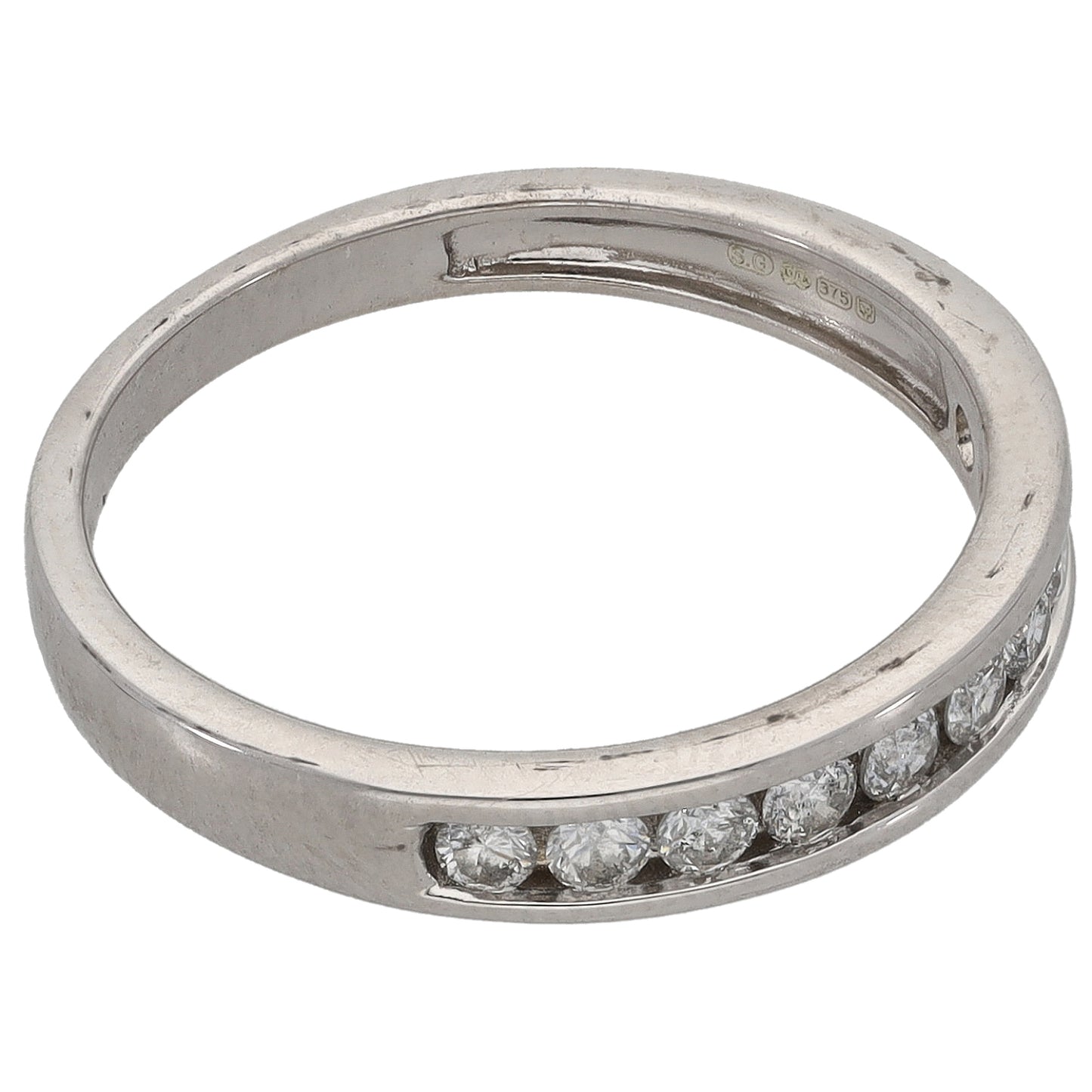 9ct White Gold 0.33ct Diamond Half Eternity Ring Size N