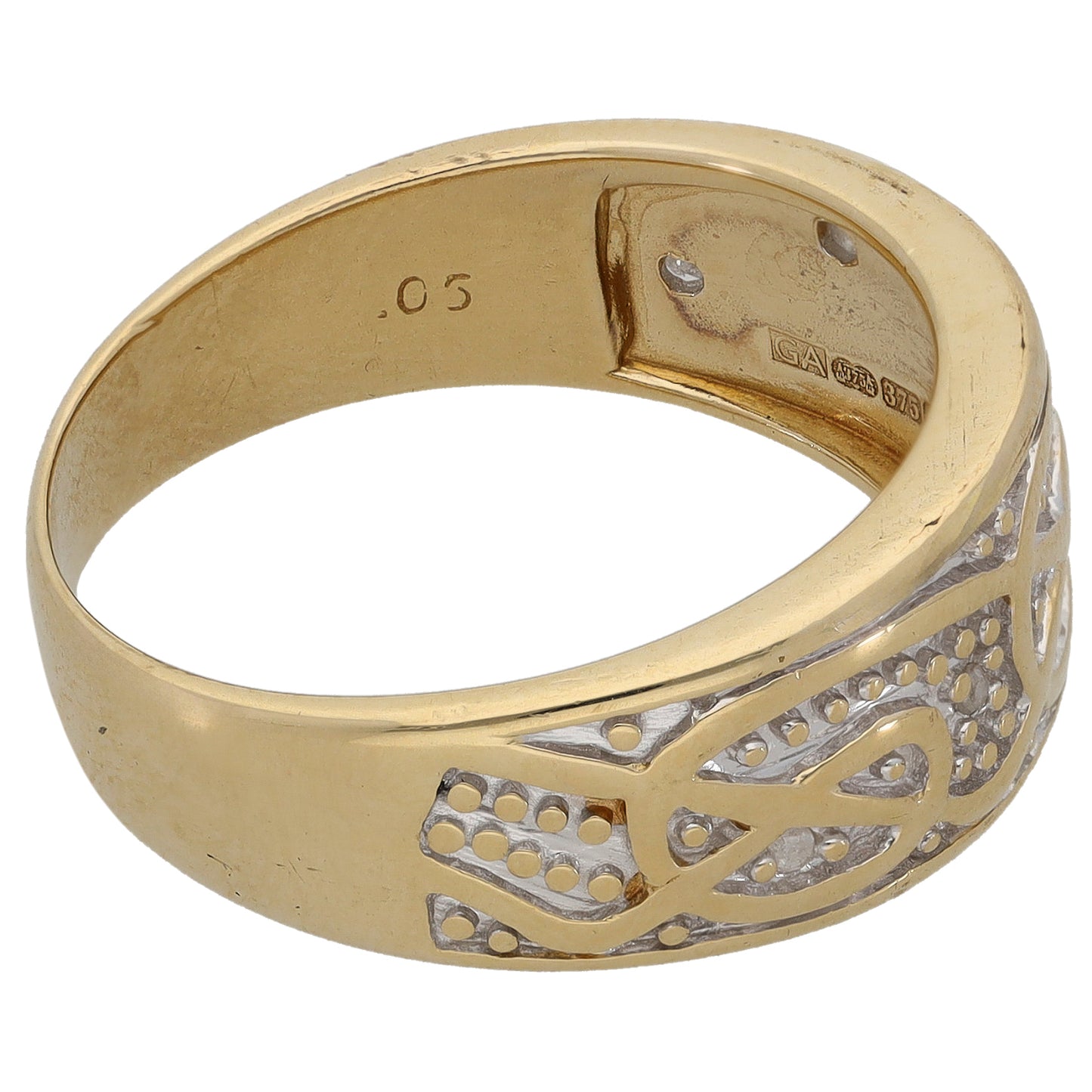 9ct Gold 0.05ct Diamond Alternative Ring Size T