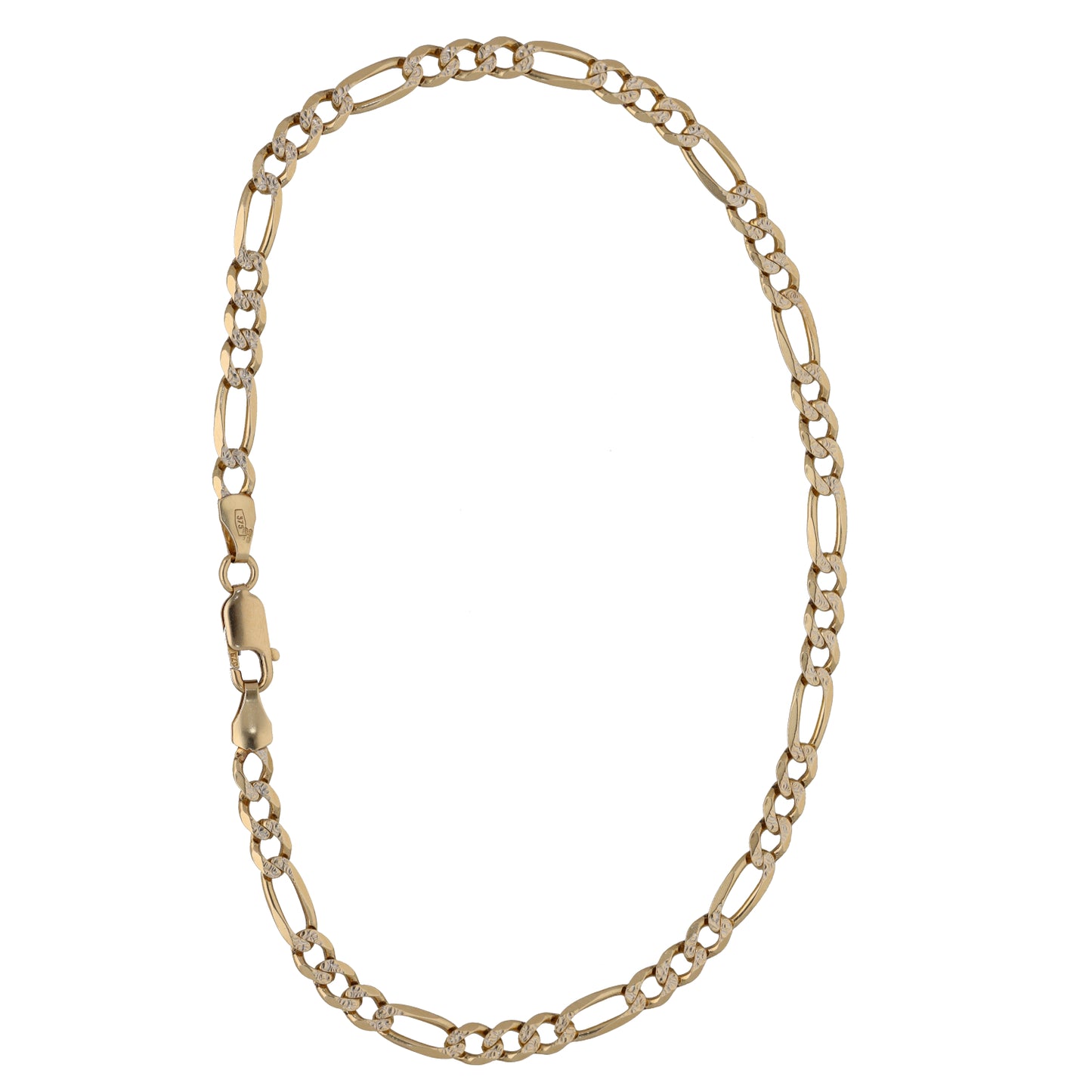 9ct Bi-Colour Gold Curb Bracelet