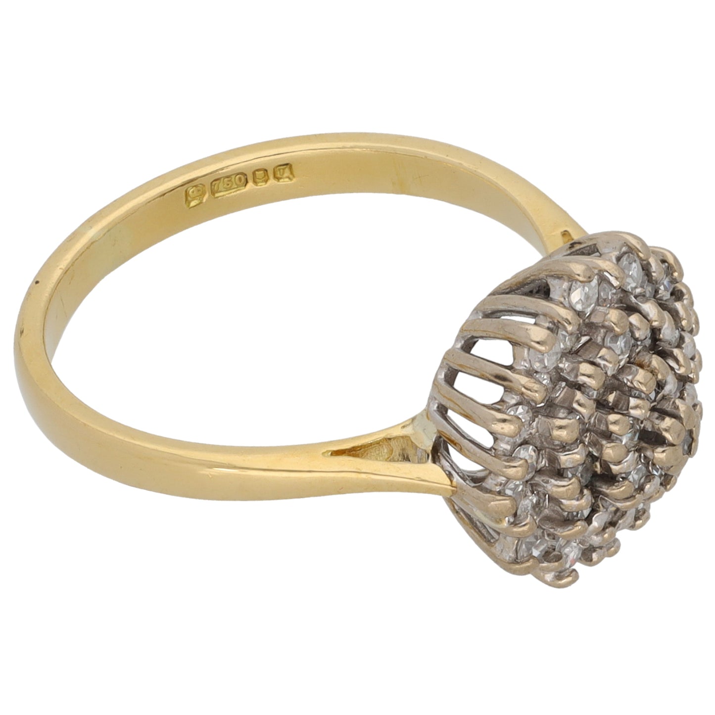 18ct Gold 0.43ct Diamond Cluster Ring Size N