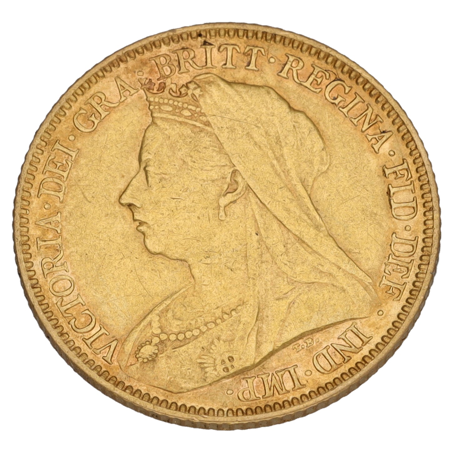 22ct Gold Queen Victoria Half Sovereign Coin 1901