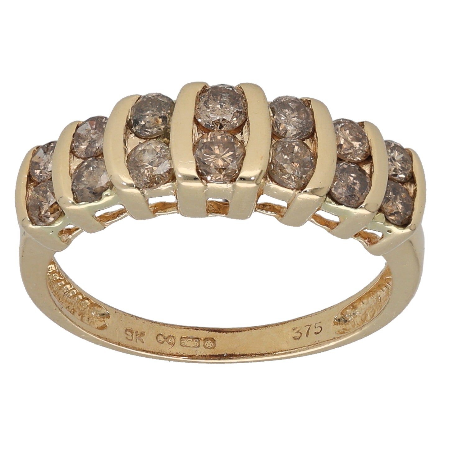 9ct Gold 0.66ct Diamond Dress/Cocktail Ring Size N