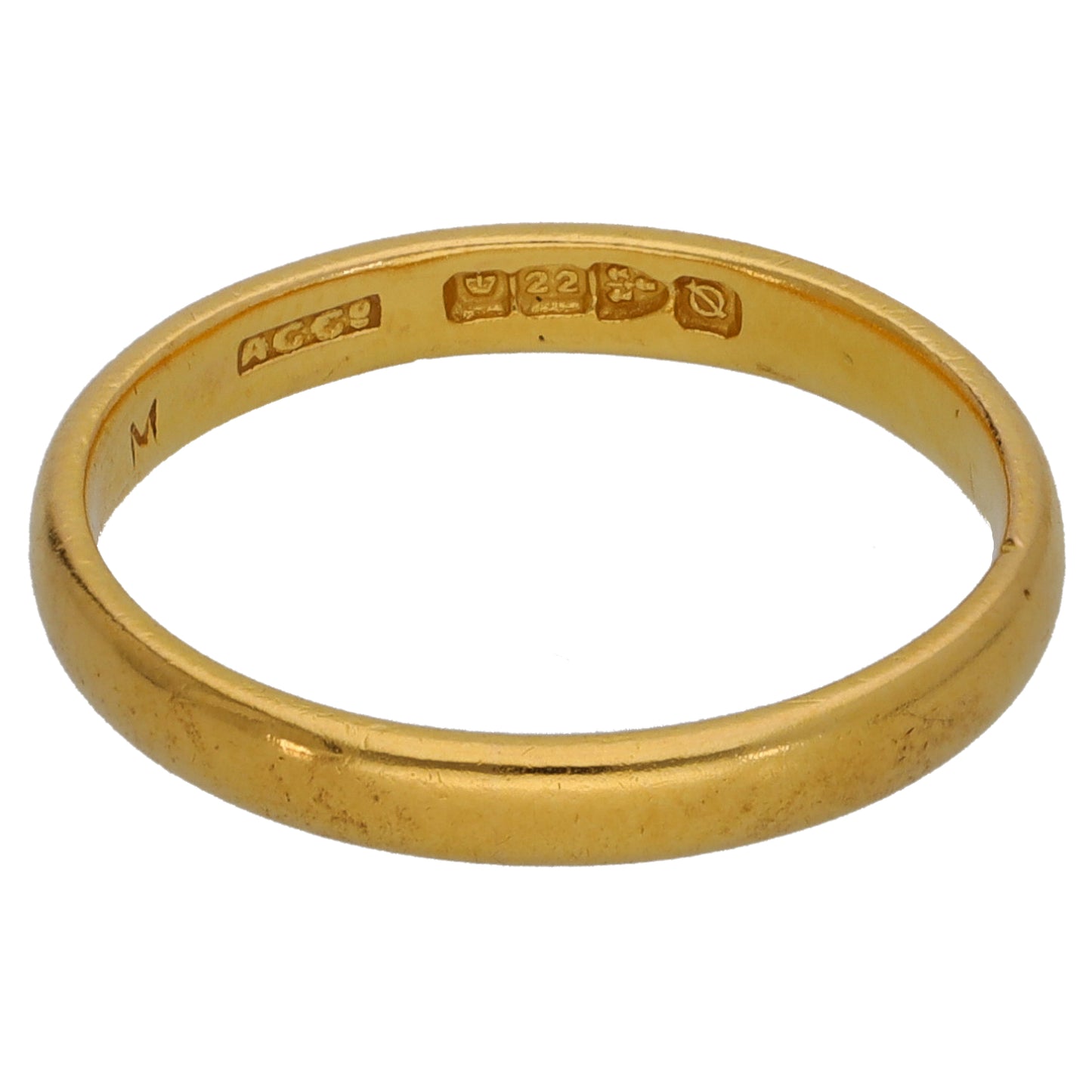 22ct Gold Plain Wedding Ring Size L