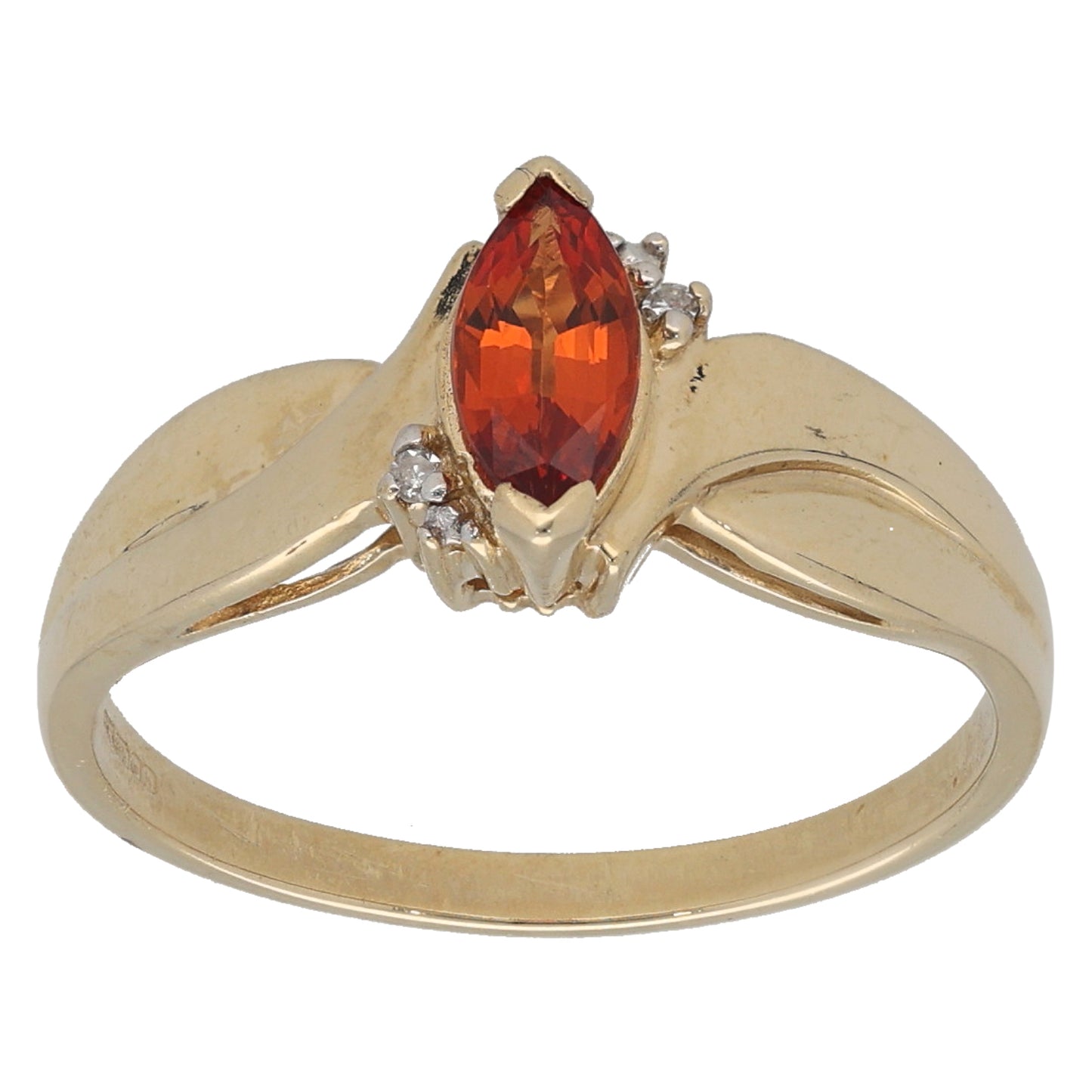 9ct Gold Sapphire & 0.01ct Diamond Dress/Cocktail Ring Size N