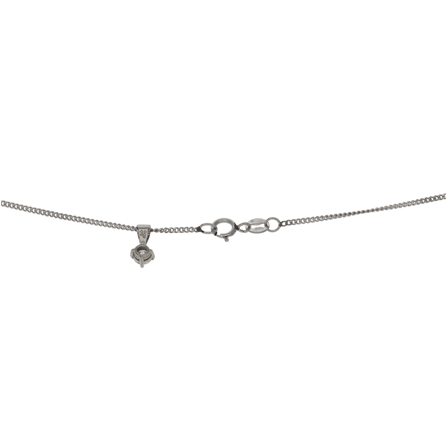 Platinum 0.15ct Diamond Solitaire Pendant With Chain