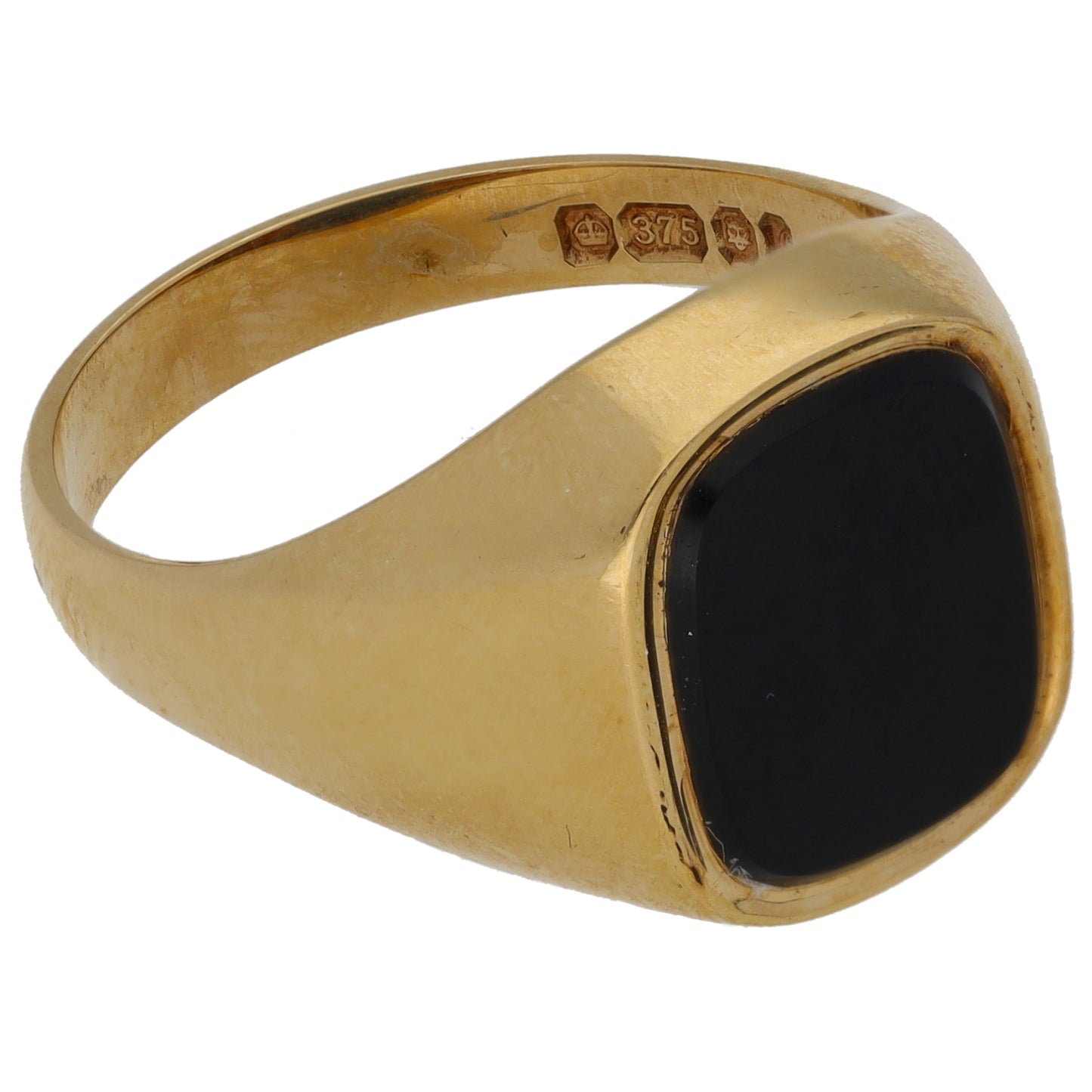 9ct Gold Onyx Signet Ring Size T