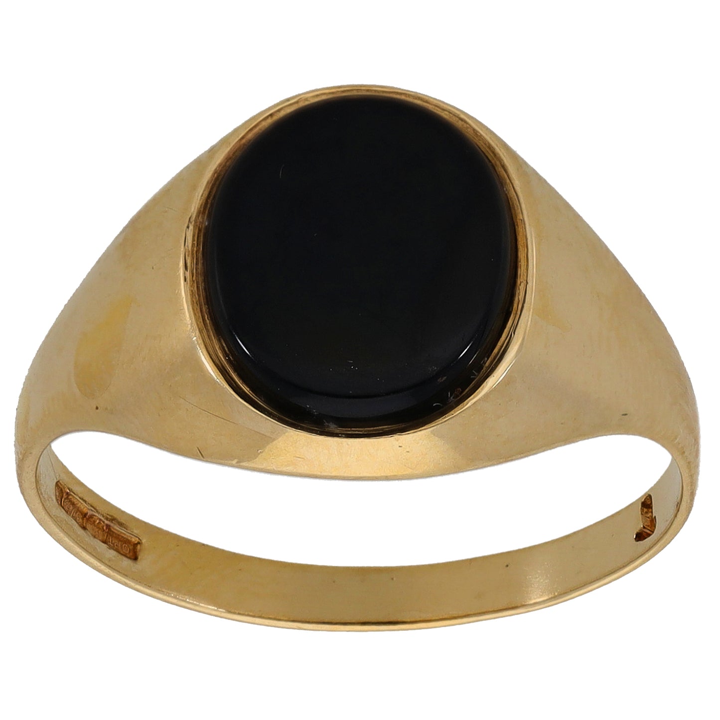 9ct Gold Onyx Single Stone Signet Ring Size Q