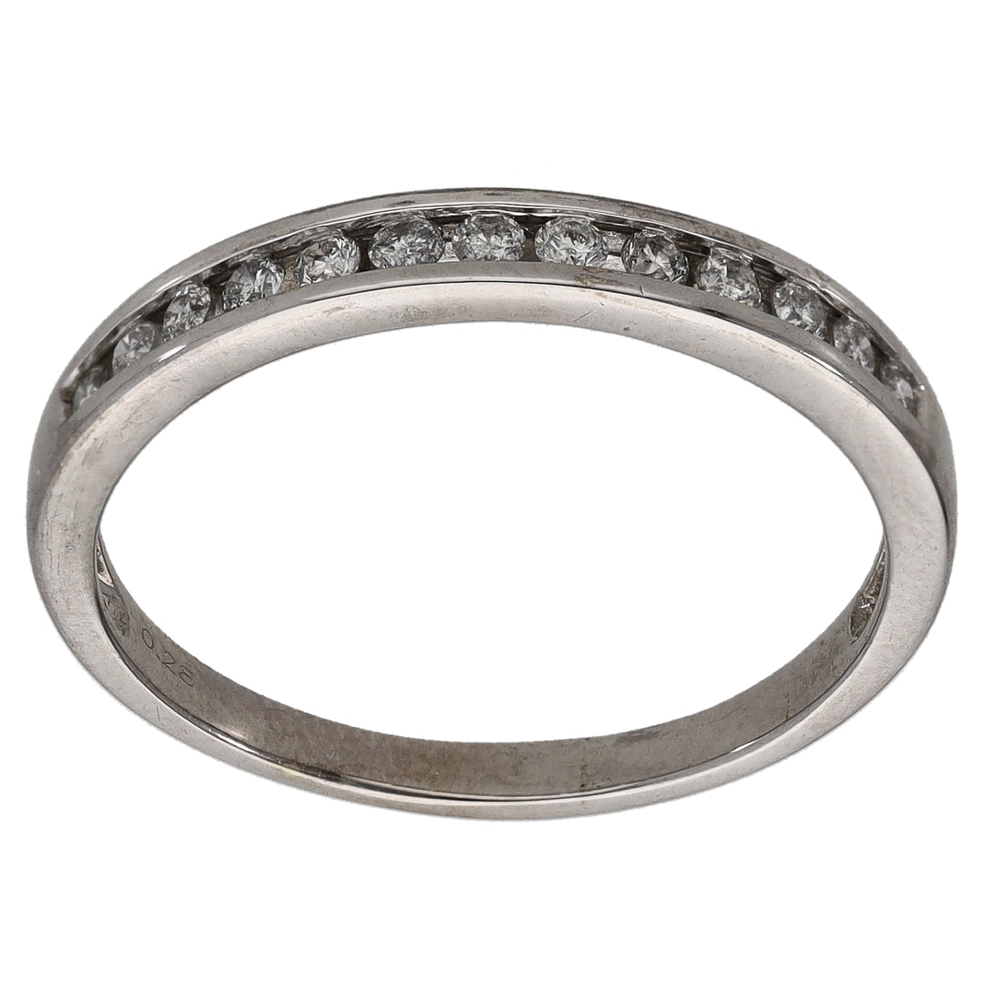 18ct White Gold 0.27ct Diamond Half Eternity Ring Size R