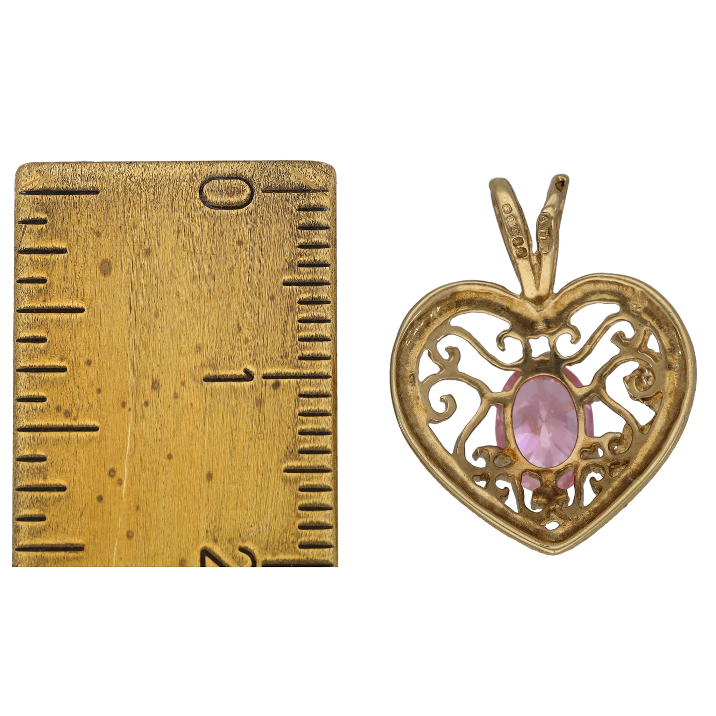 9ct Gold Cubic Zirconia Heart Pendant