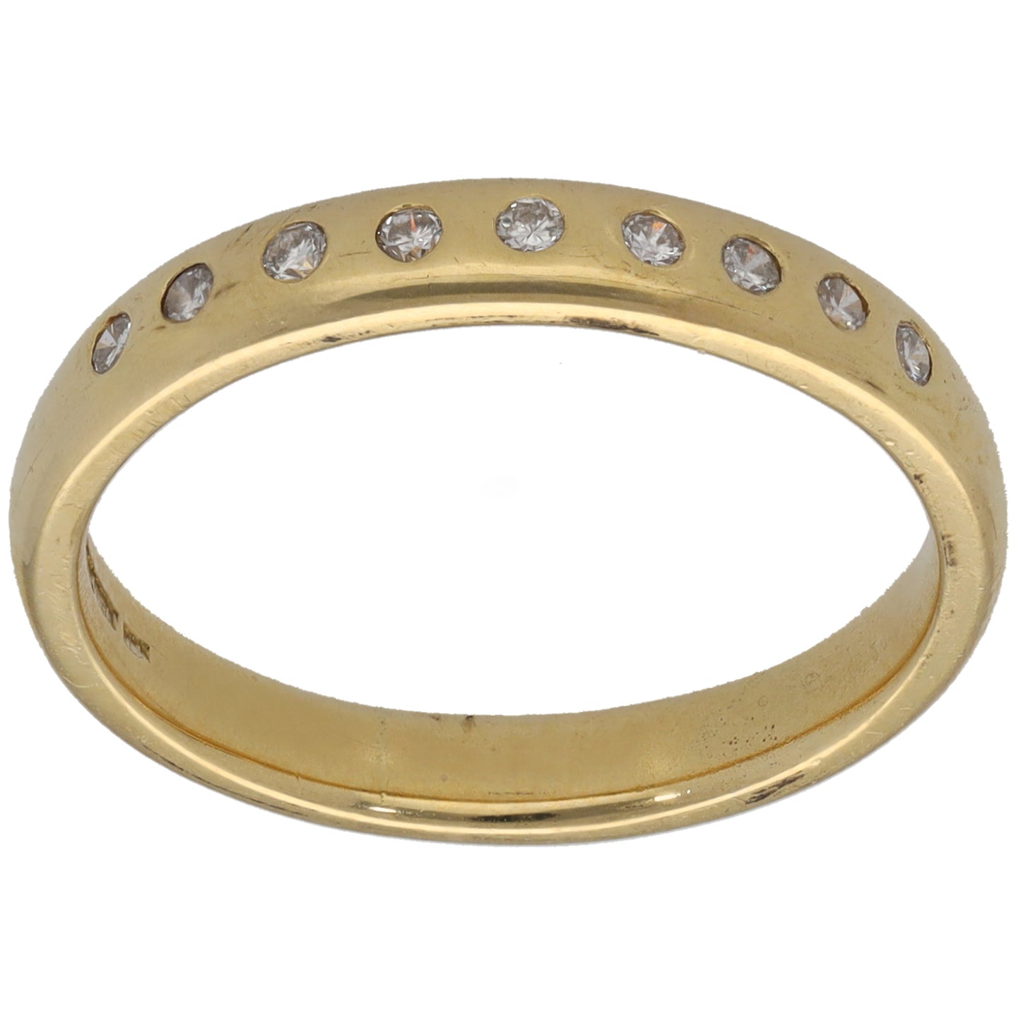 18ct Gold 0.09ct Diamond Half Eternity Ring Size N