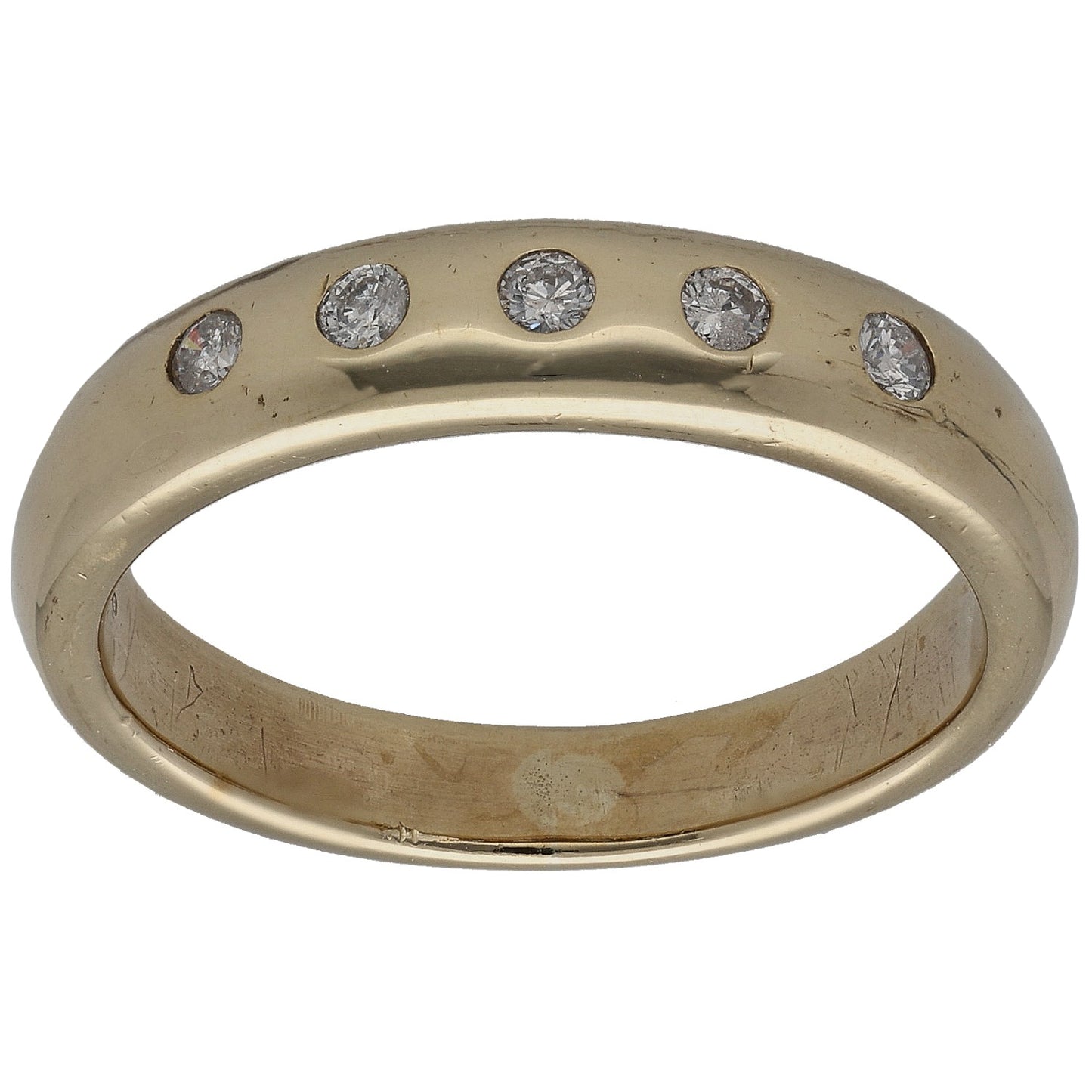 9ct Gold 0.15ct Diamond Half Eternity Ring Size Q