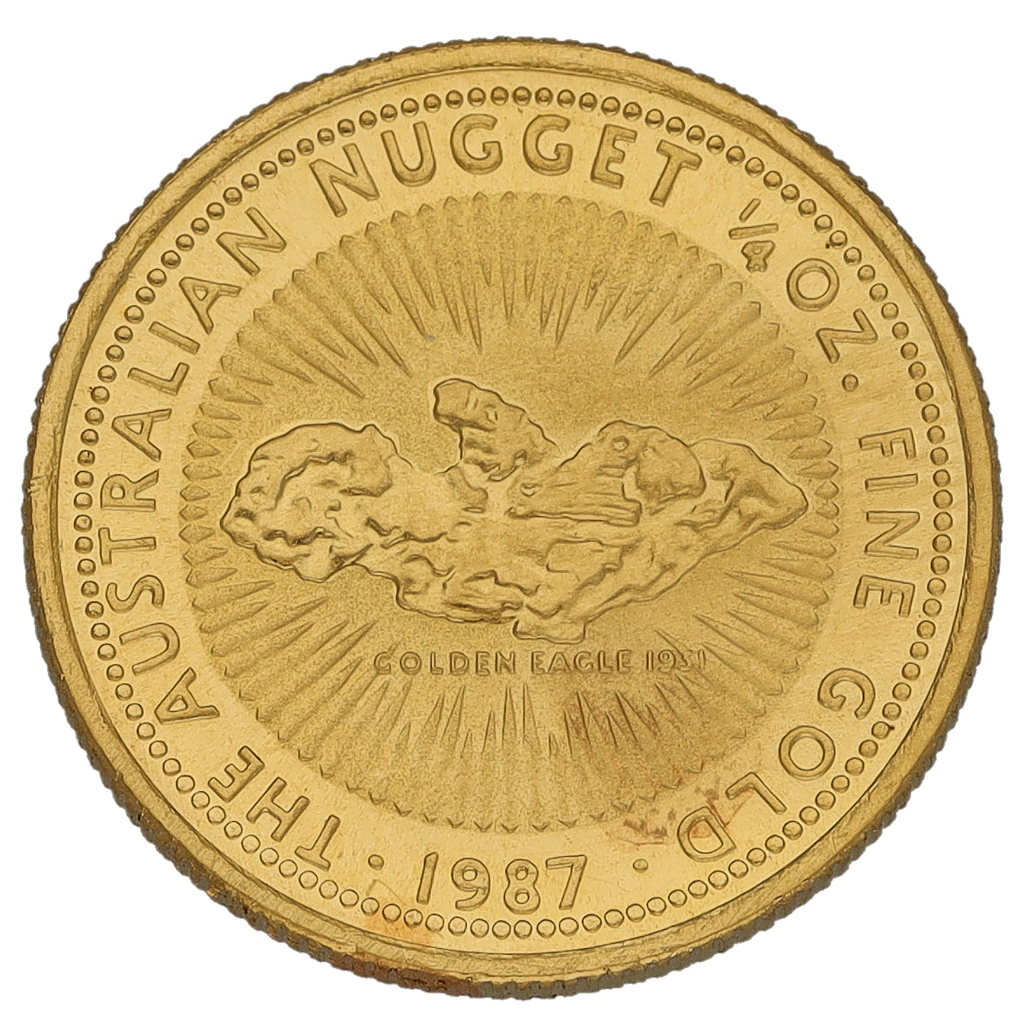 24ct Gold Australian Nugget 1/4 OZ Coin 1987