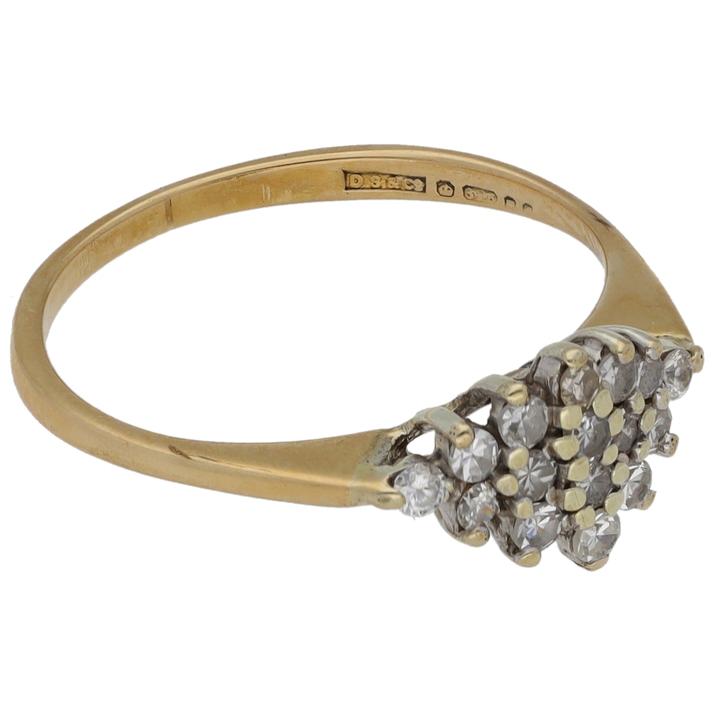 9ct Gold 0.32ct Diamond Cluster Ring Size M