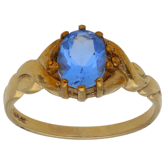 9ct Gold Quartz Single Stone Ring Size O
