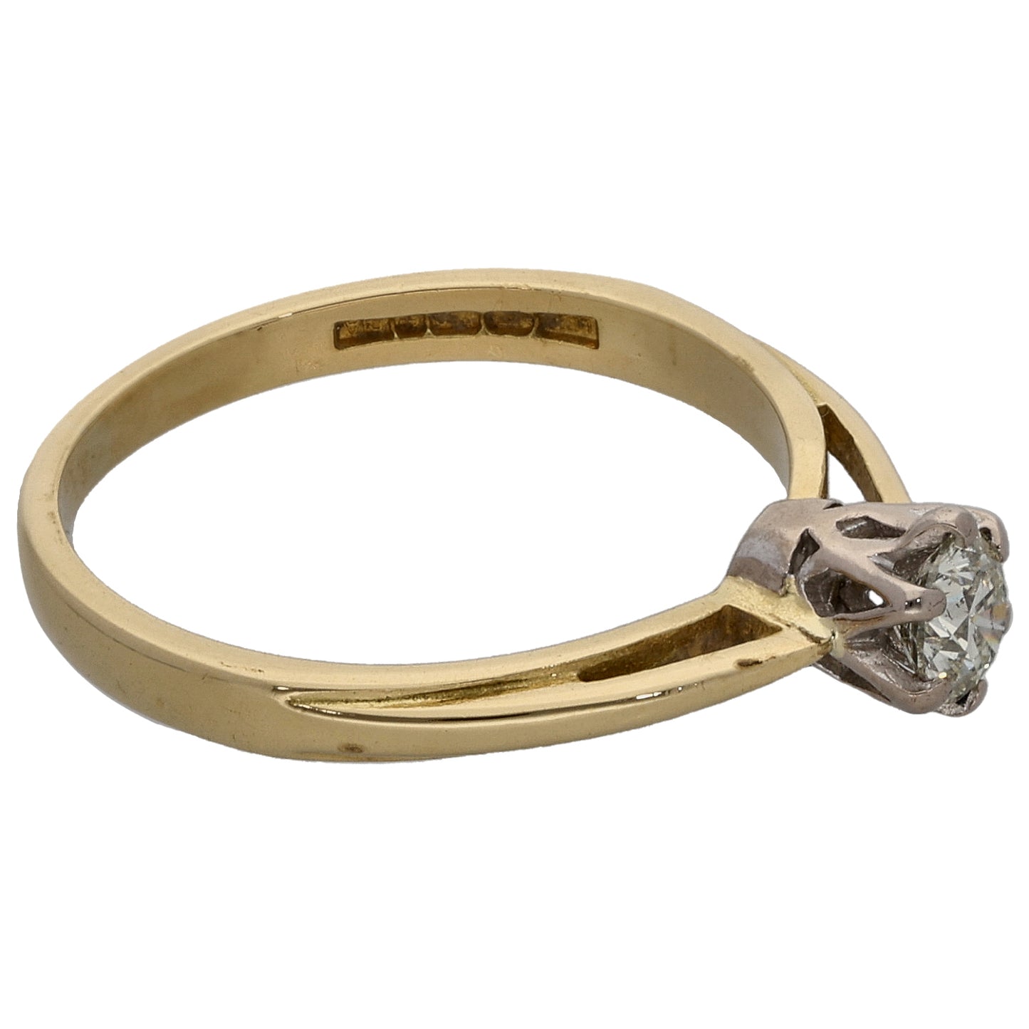 18ct Gold 0.25ct Diamond Solitaire Ring Size K