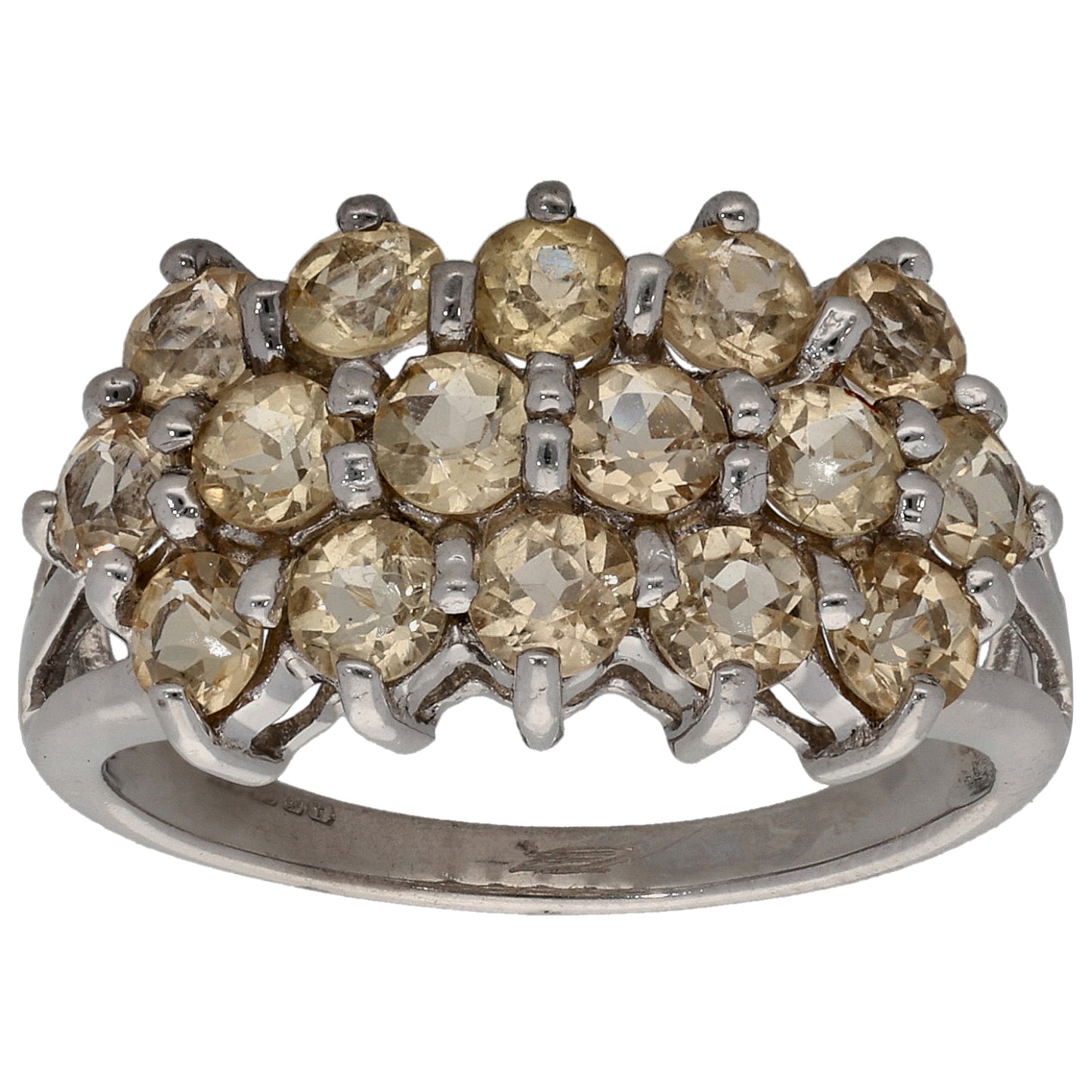 9ct White Gold Brown Topaz Dress/Cocktail Ring Size N