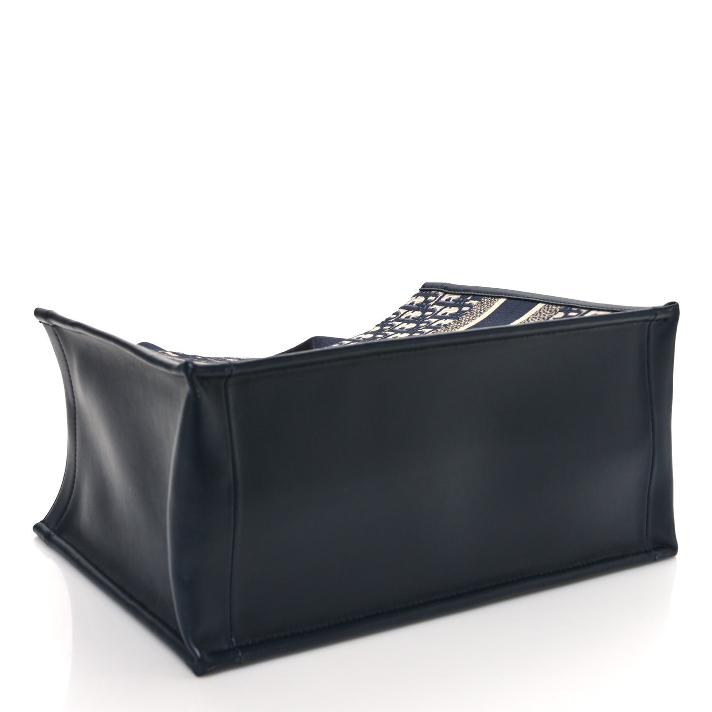 Christian Dior Medium Book Tote Oblique Calfskin Leather Bag - Navy