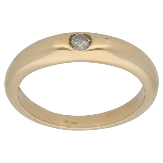 9ct Gold 0.10ct Diamond Solitaire Ring Size M