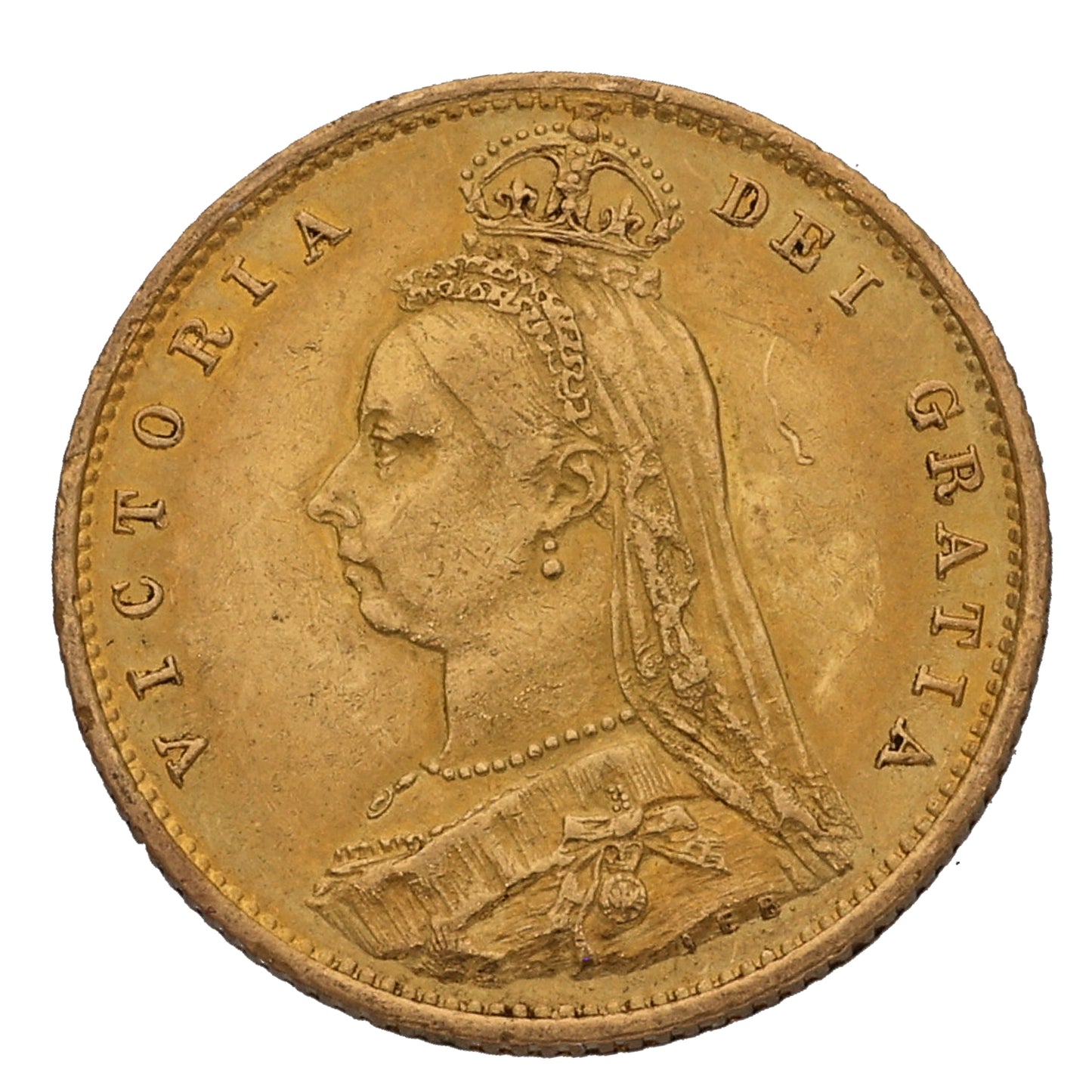 22ct Gold Queen Victoria Half Sovereign Coin 1887