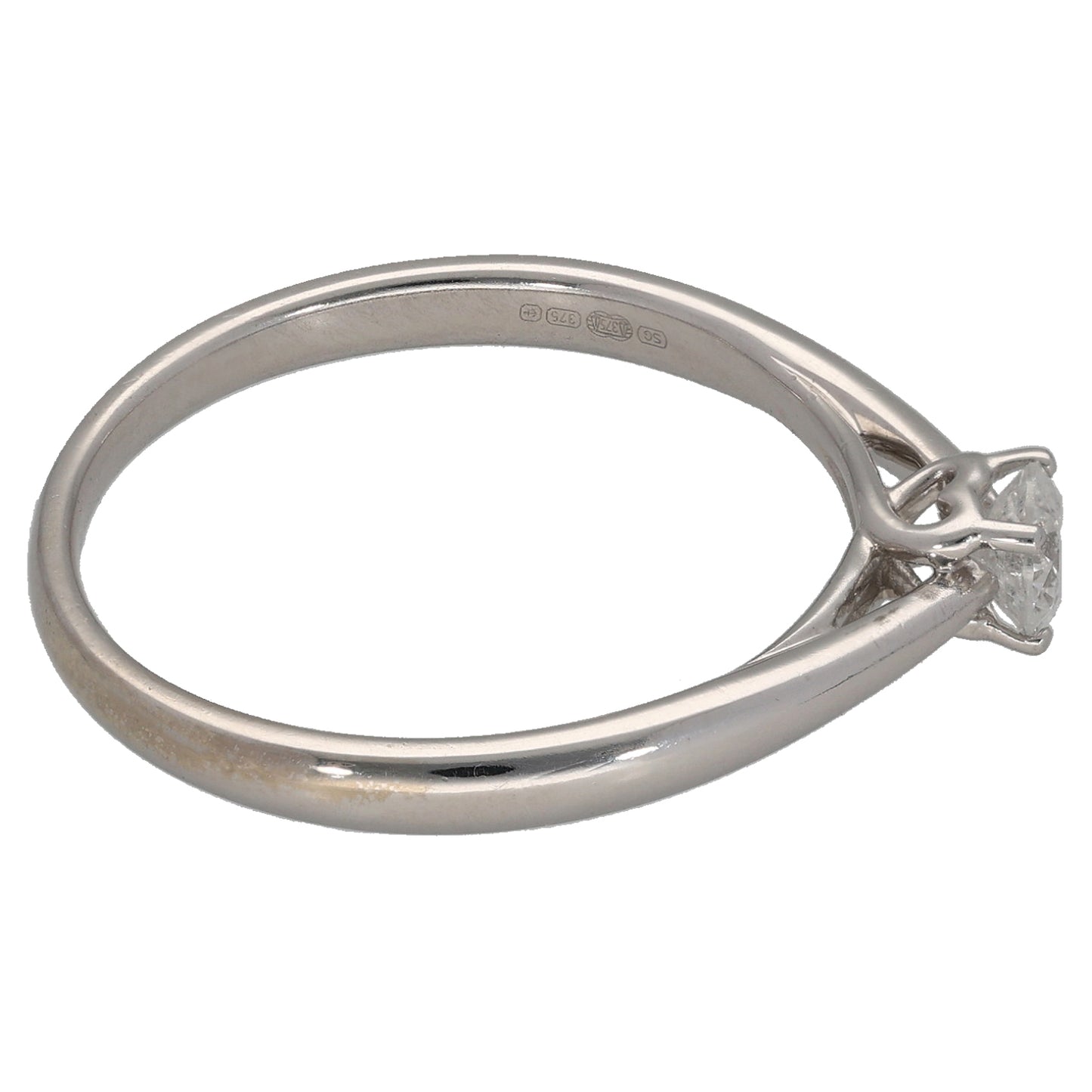 9ct White Gold 0.33ct Diamond Solitaire Ring Size S
